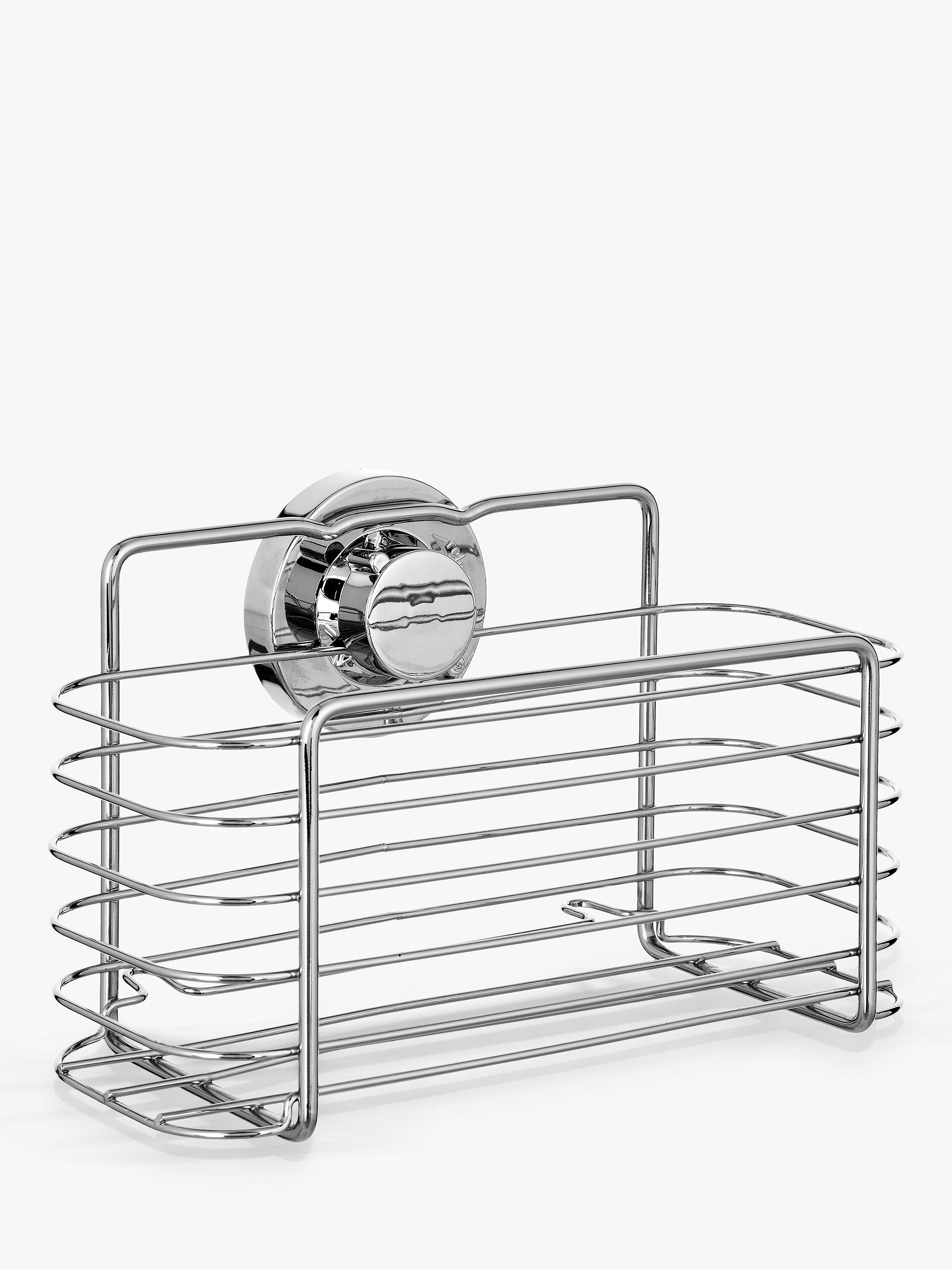 BlissHome Lock N Roll Rectangular Suction Shower Basket - British product