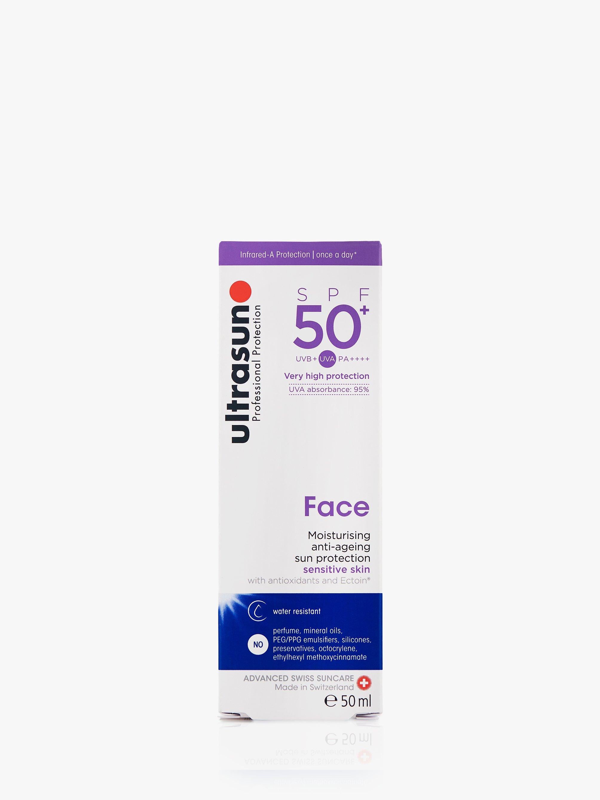 Ultrasun SPF 50+ Anti-Ageing Ultra Sensitive Facial Sun Cream 50ml (British brand)