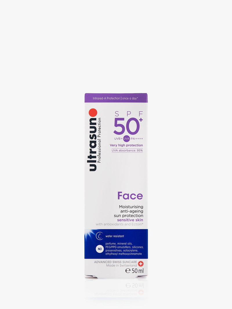 Ultrasun SPF 50+ Anti-Ageing Ultra Sensitive Facial Sun Cream 50ml (British brand)
