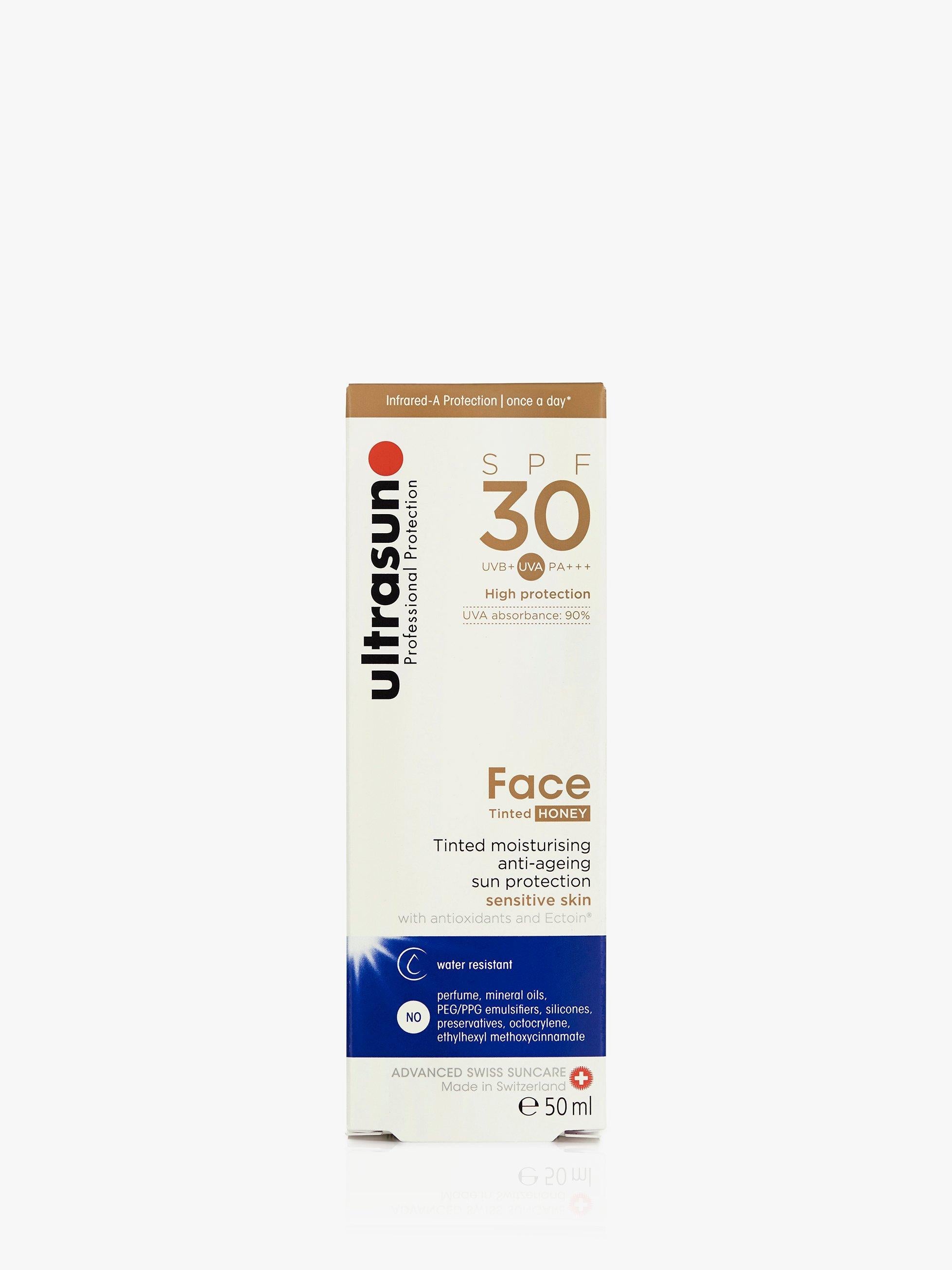 Ultrasun SPF 30 tinted face sun cream 50ml (British brand)