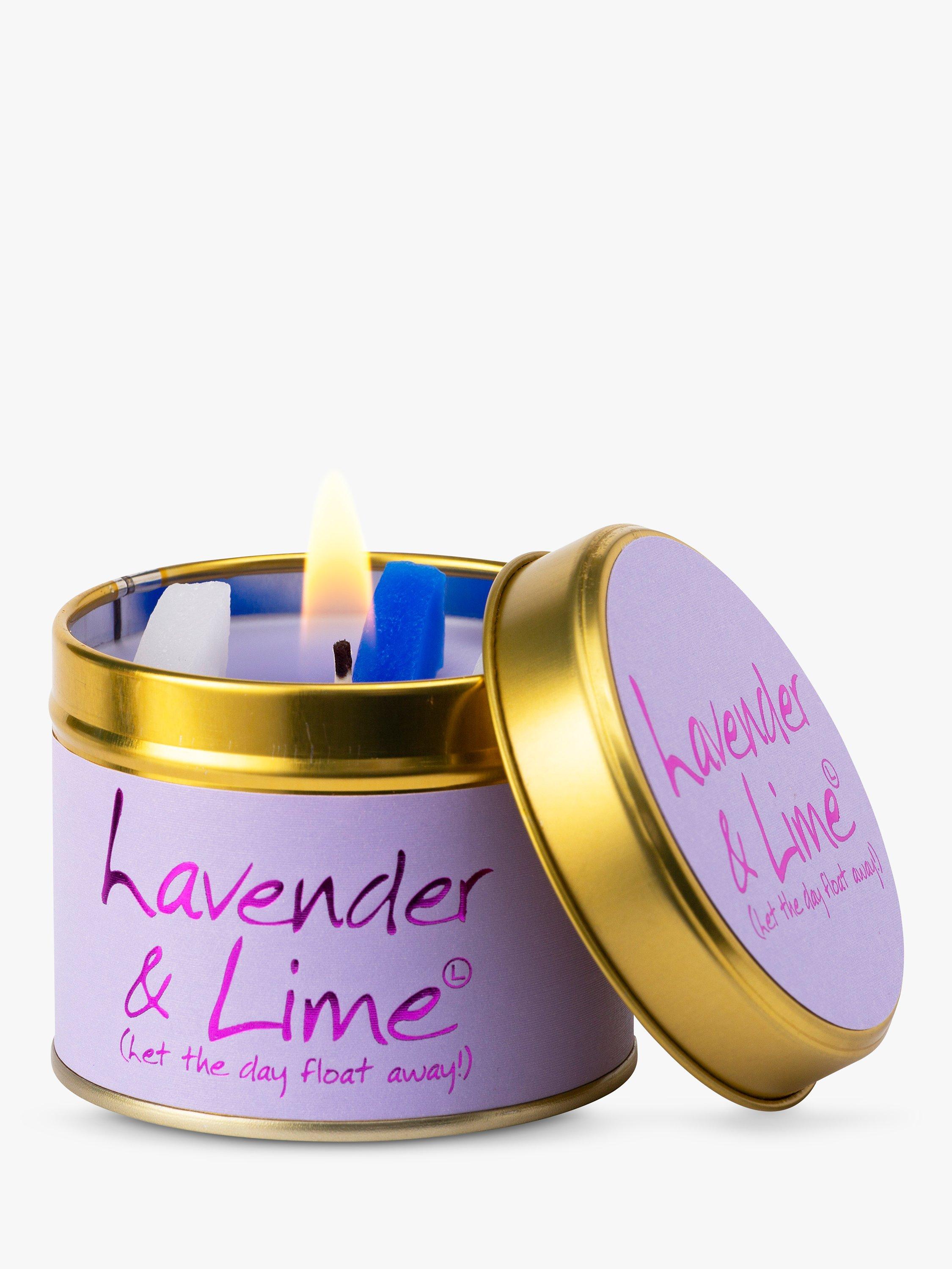 Lily-flame lavender & lime scented tin candle 230g, UK version