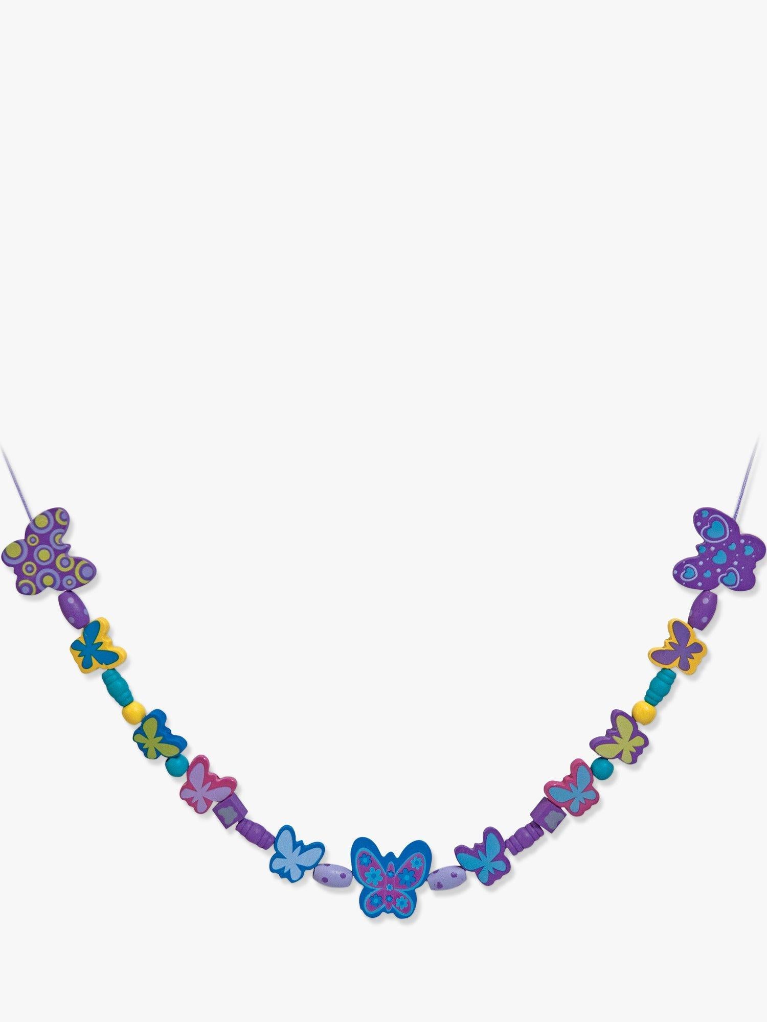 Melissa Doug butterfly friends bead set imported from the UK, 120+ wooden jewelry crafting accessories
