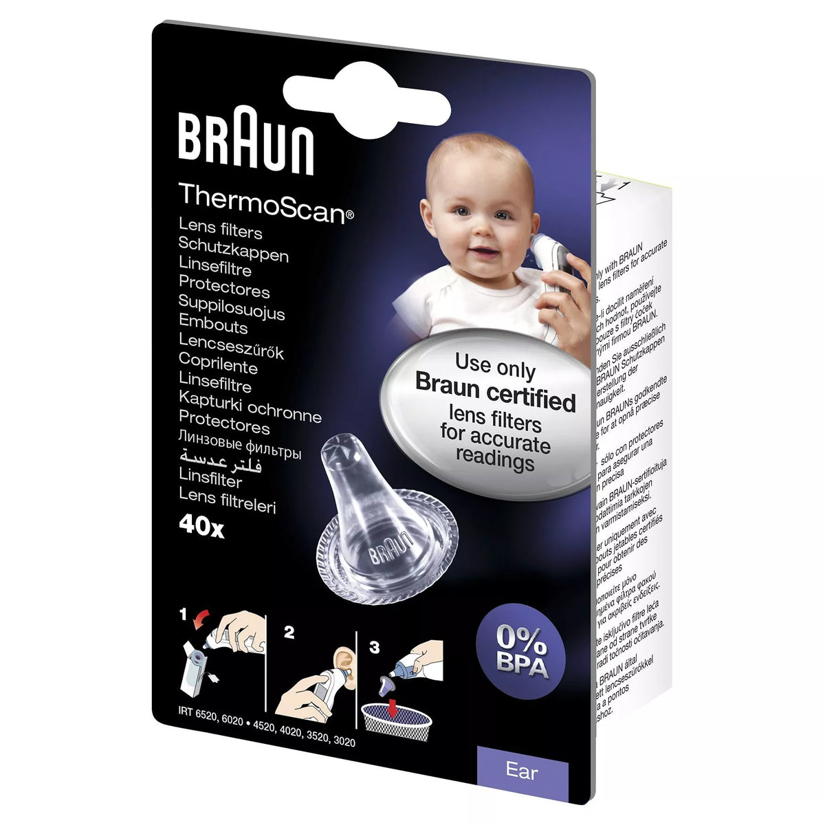 Braun ThermoScan ear thermometer lens filters pack of 40 - British product