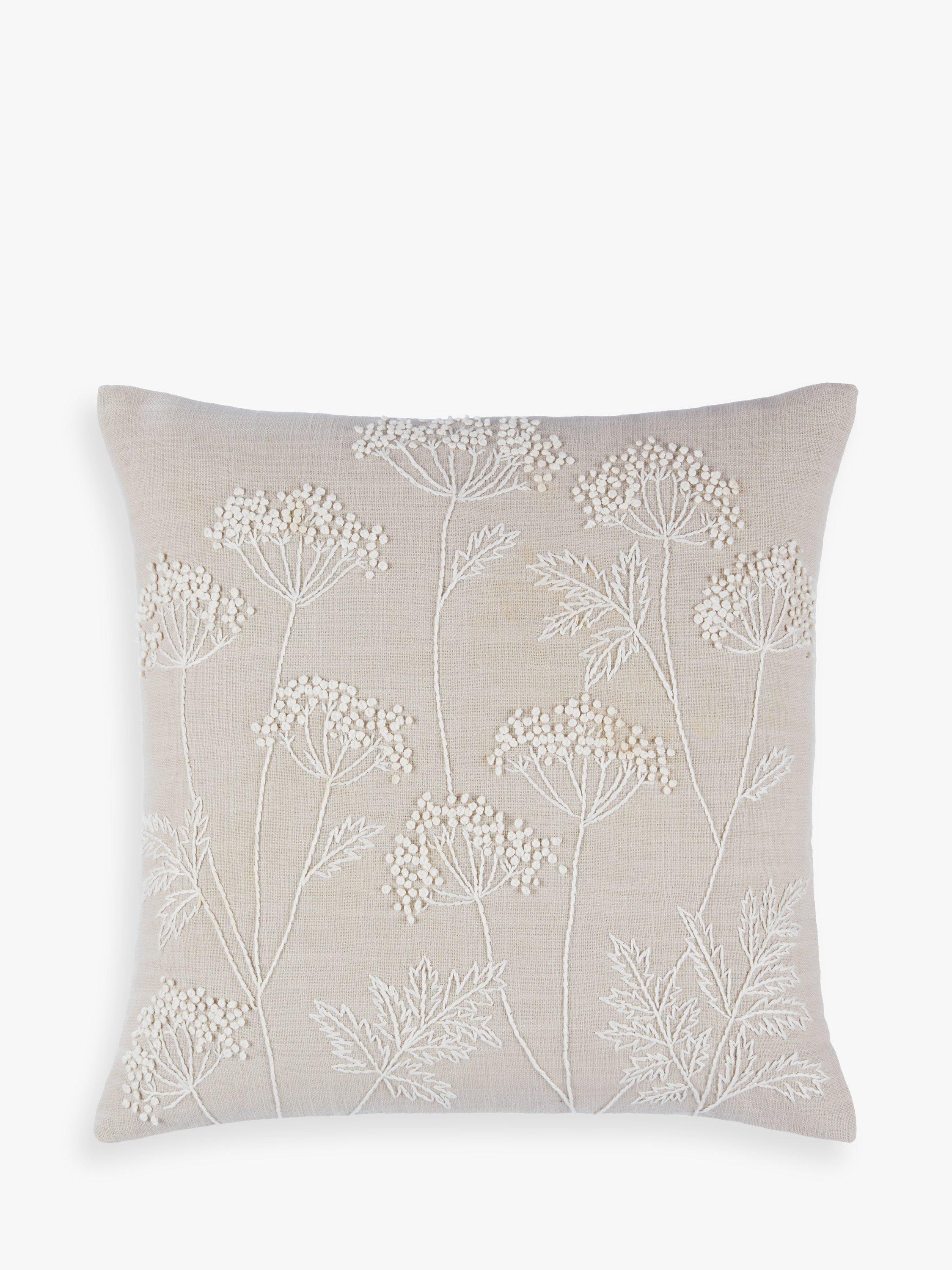 John Lewis Cow Parsley cushion in duck egg, UK version
