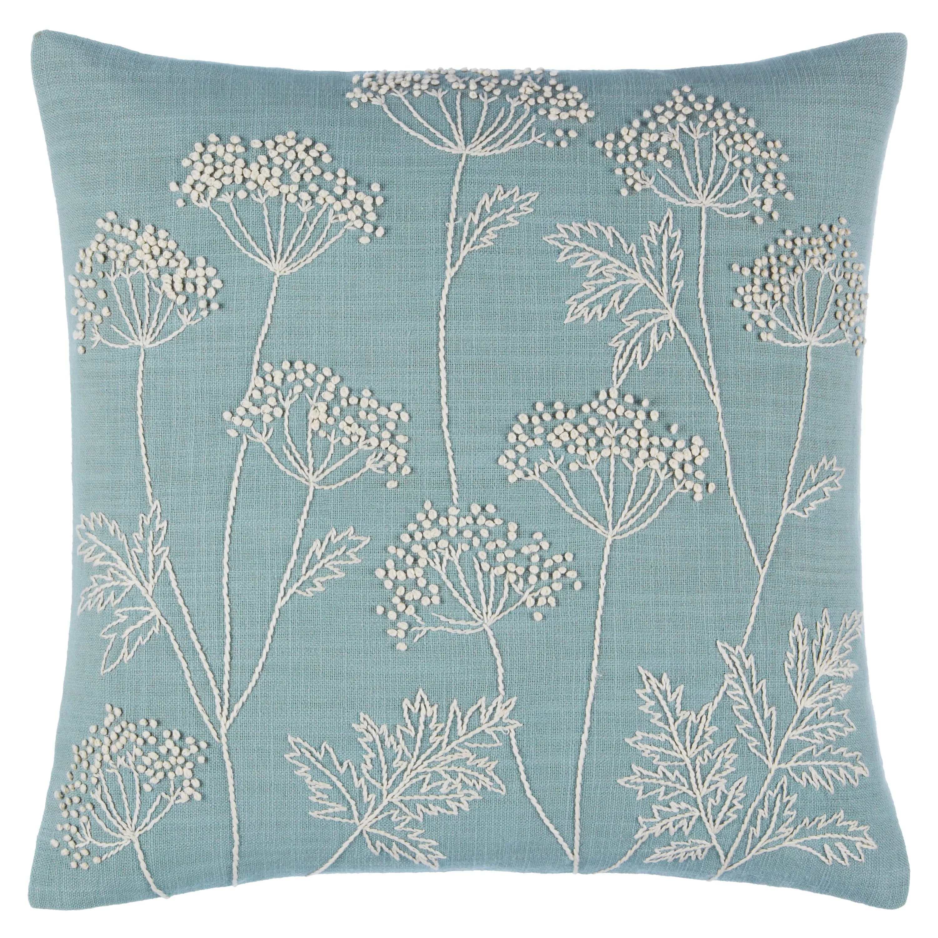 John Lewis Cow Parsley cushion in duck egg, UK version