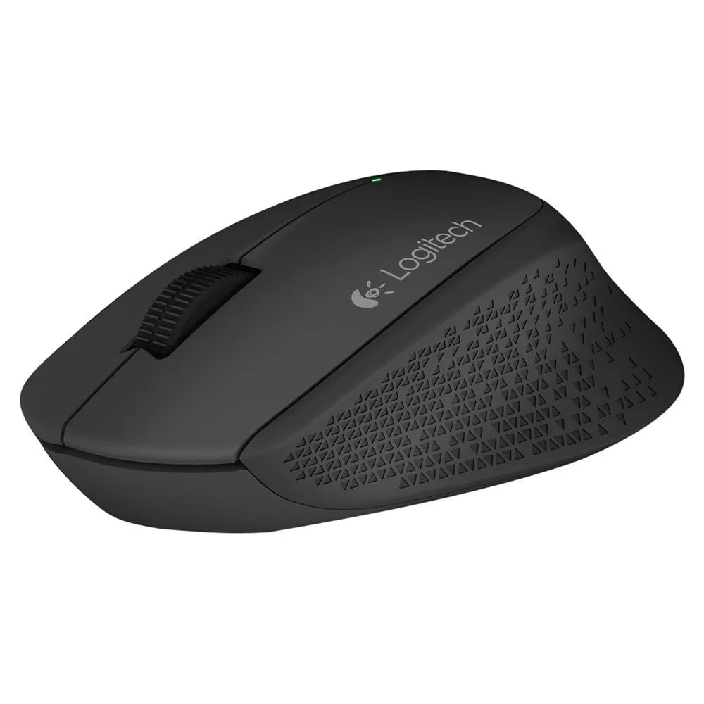 Logitech wireless computer mouse in black, UK version