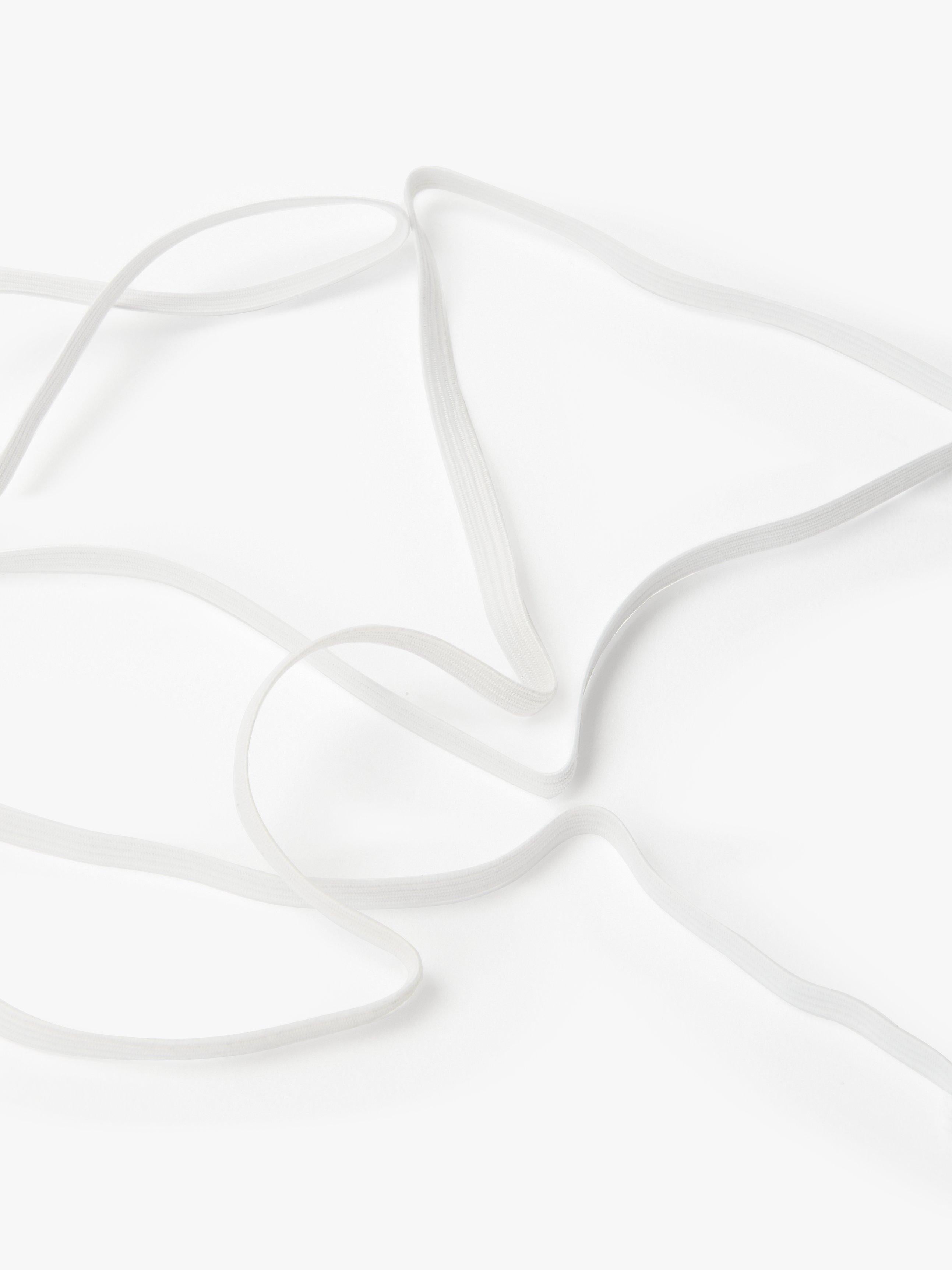 John Lewis white elastic cord, 6mm width, 3 metres long, UK version