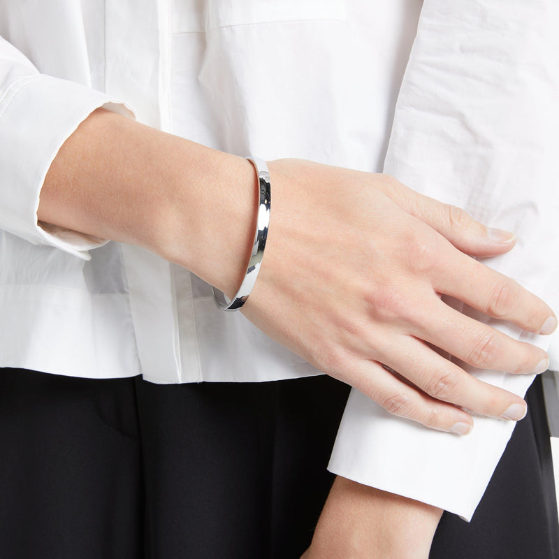 kate spade new york silver bangle with 'Find the Silver Lining' inscription, UK version