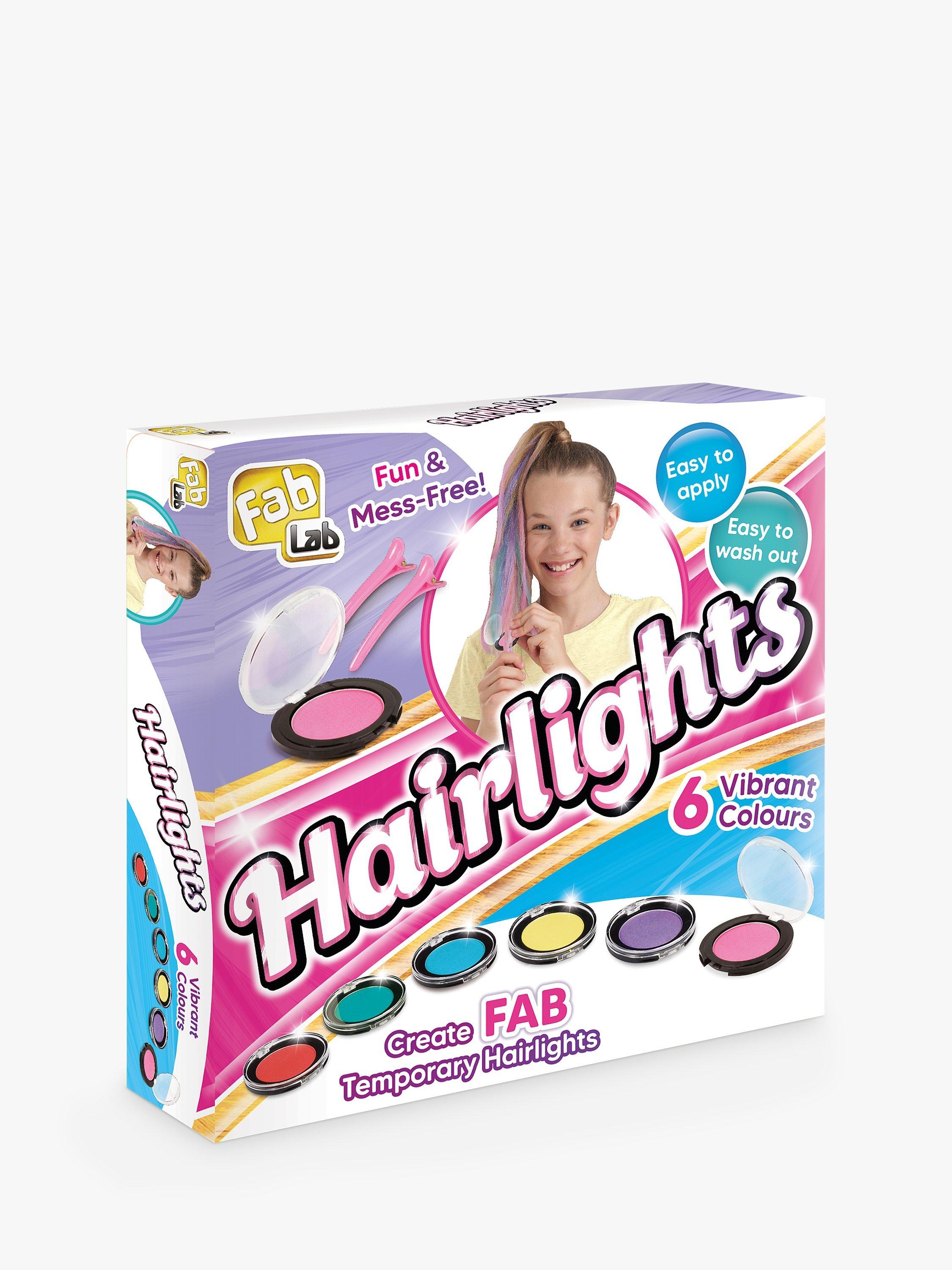 Fablab hair color chalks kit with 6 temporary shades - British product