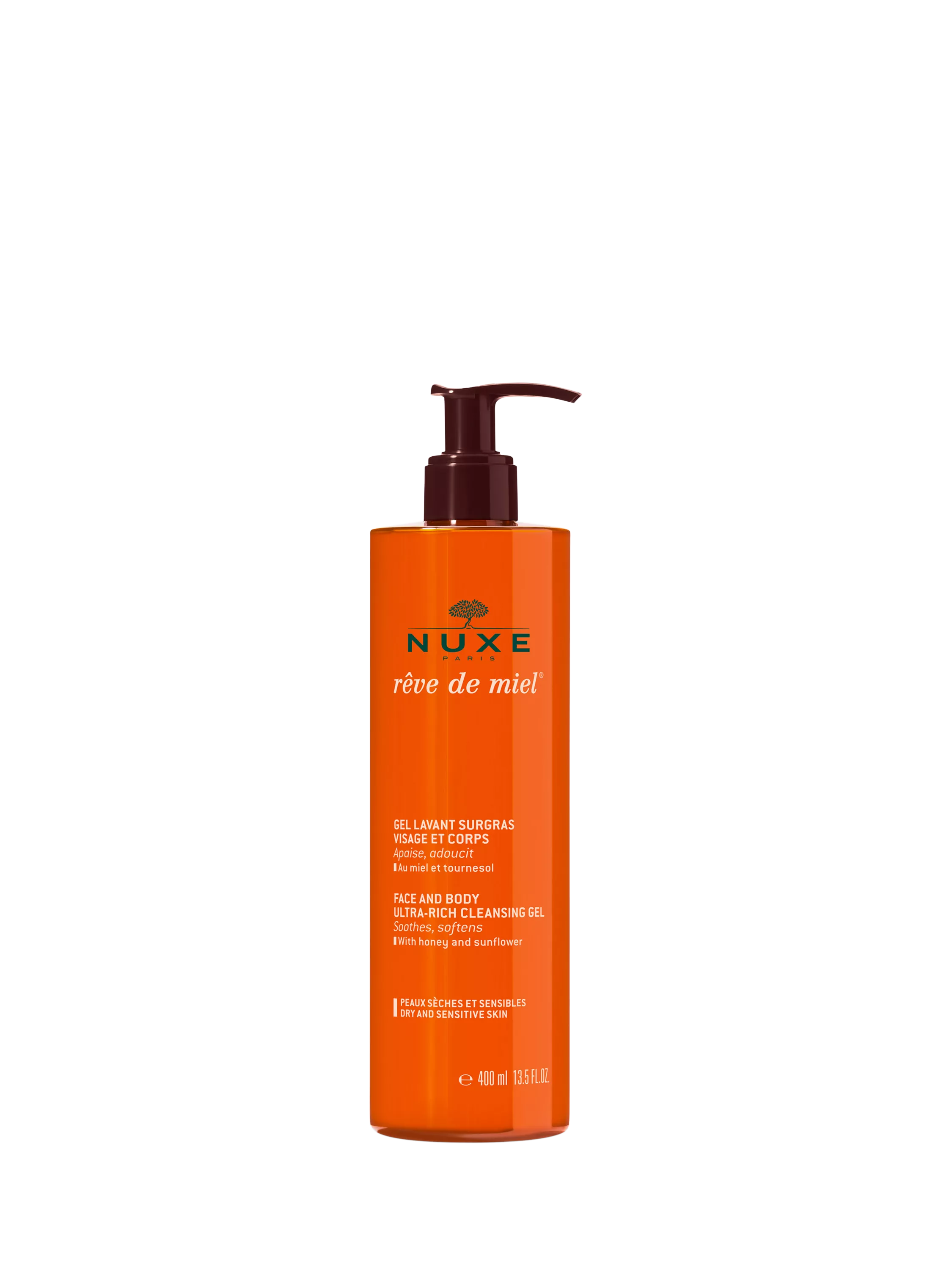 NUXE Rêve de Miel face and body cleansing gel 400ml, imported from the UK
