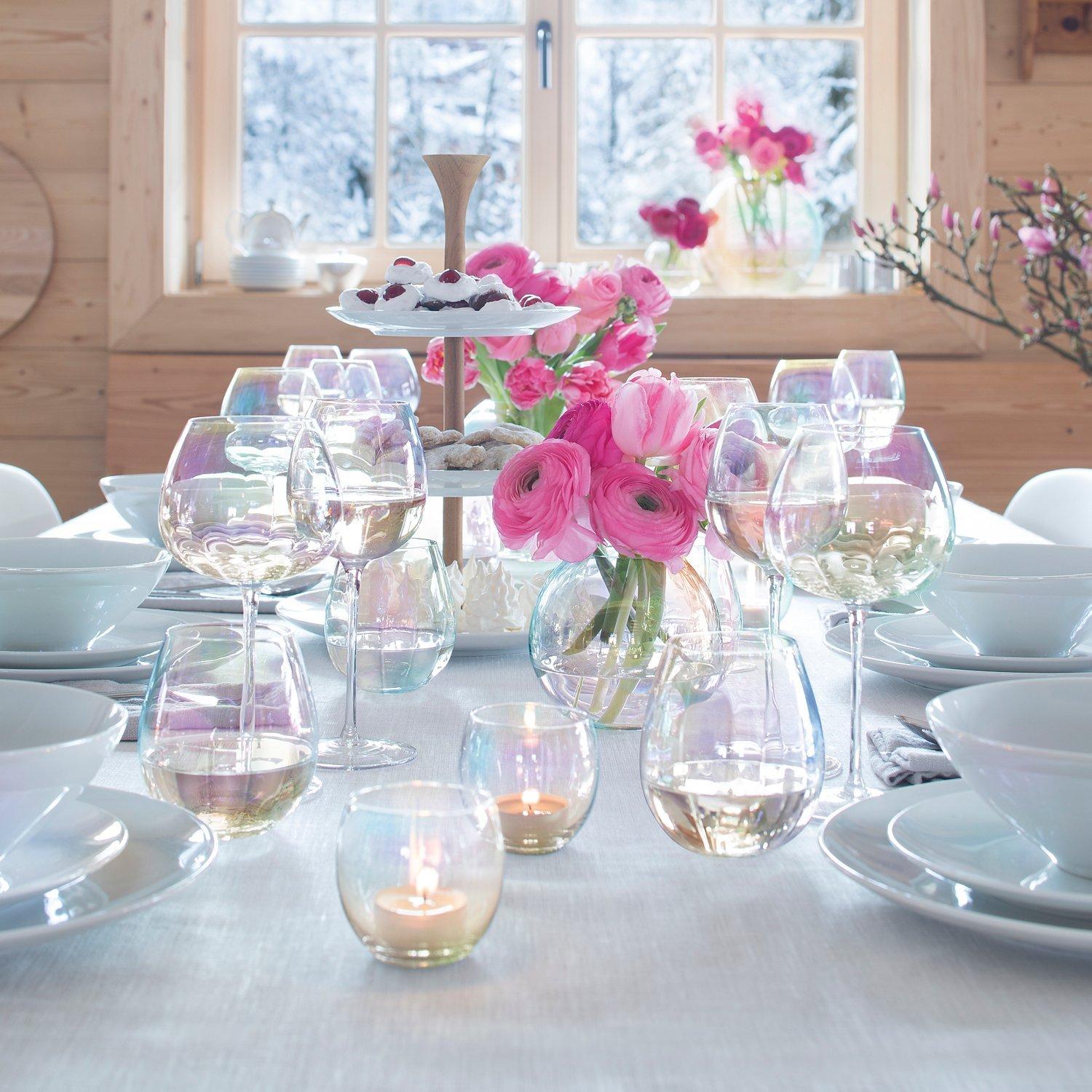 LSA International Pearl Tealight Holder Set of 4, UK version