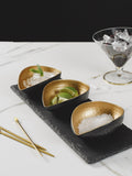 Selbrae House Slate Metal Bowl Mezze Set Black Gold (British brand)