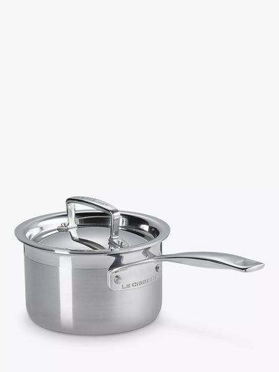 Le Creuset 3-Ply Stainless Steel Lidded Saucepan 14cm
