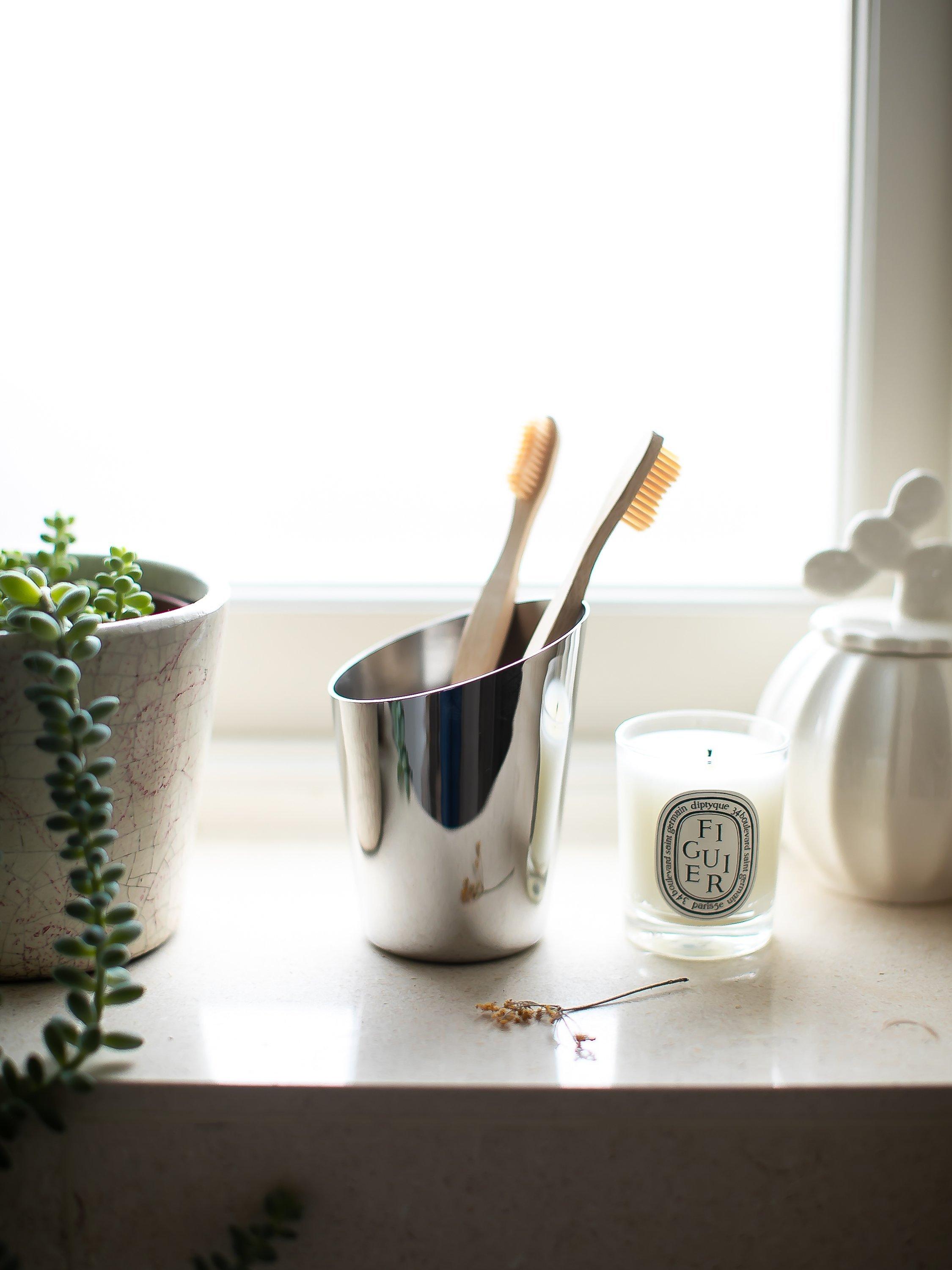 Robert Welch oblique toothbrush holder, imported from the UK