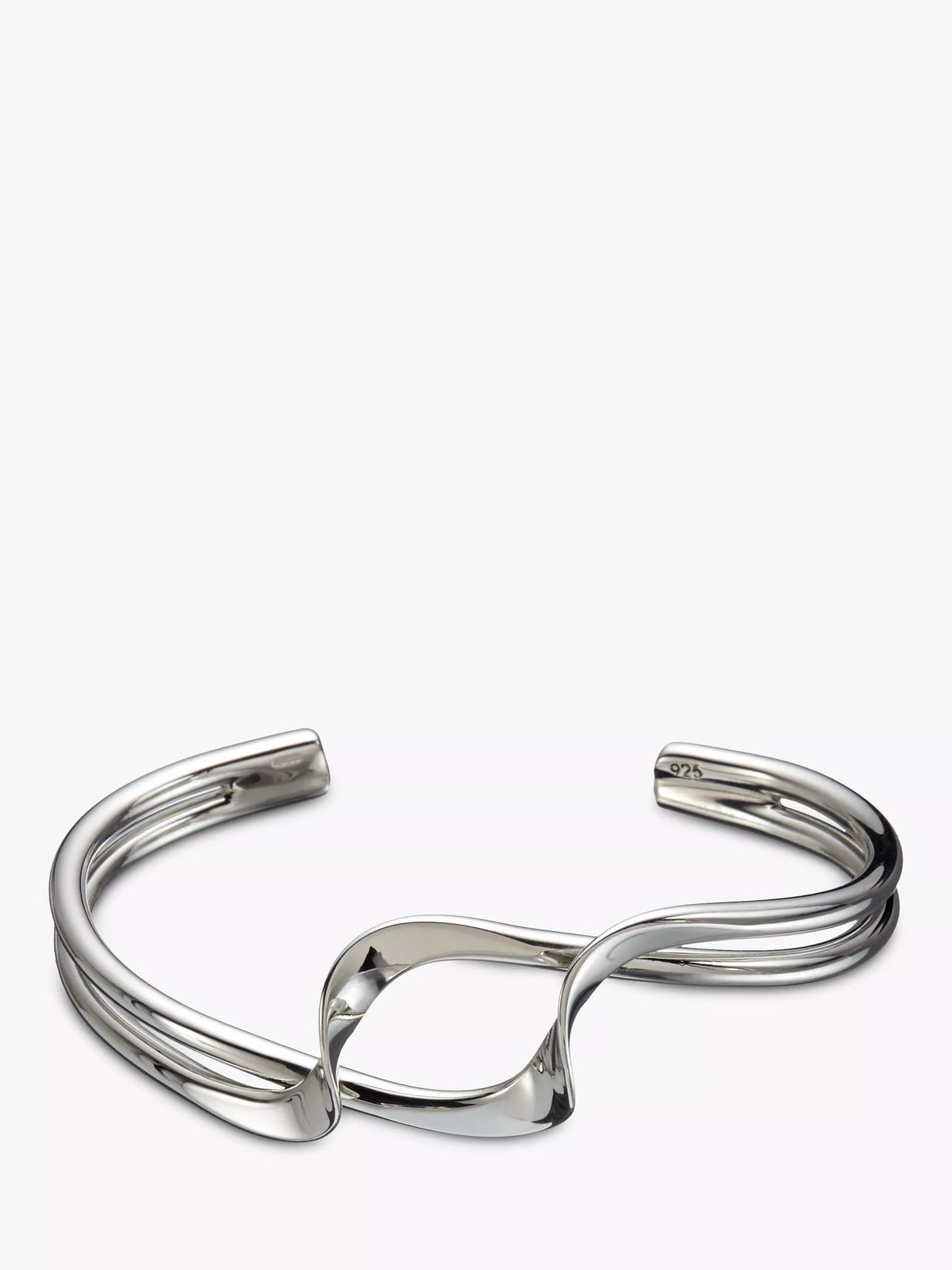 Andea sterling silver double twist half bangle - British product