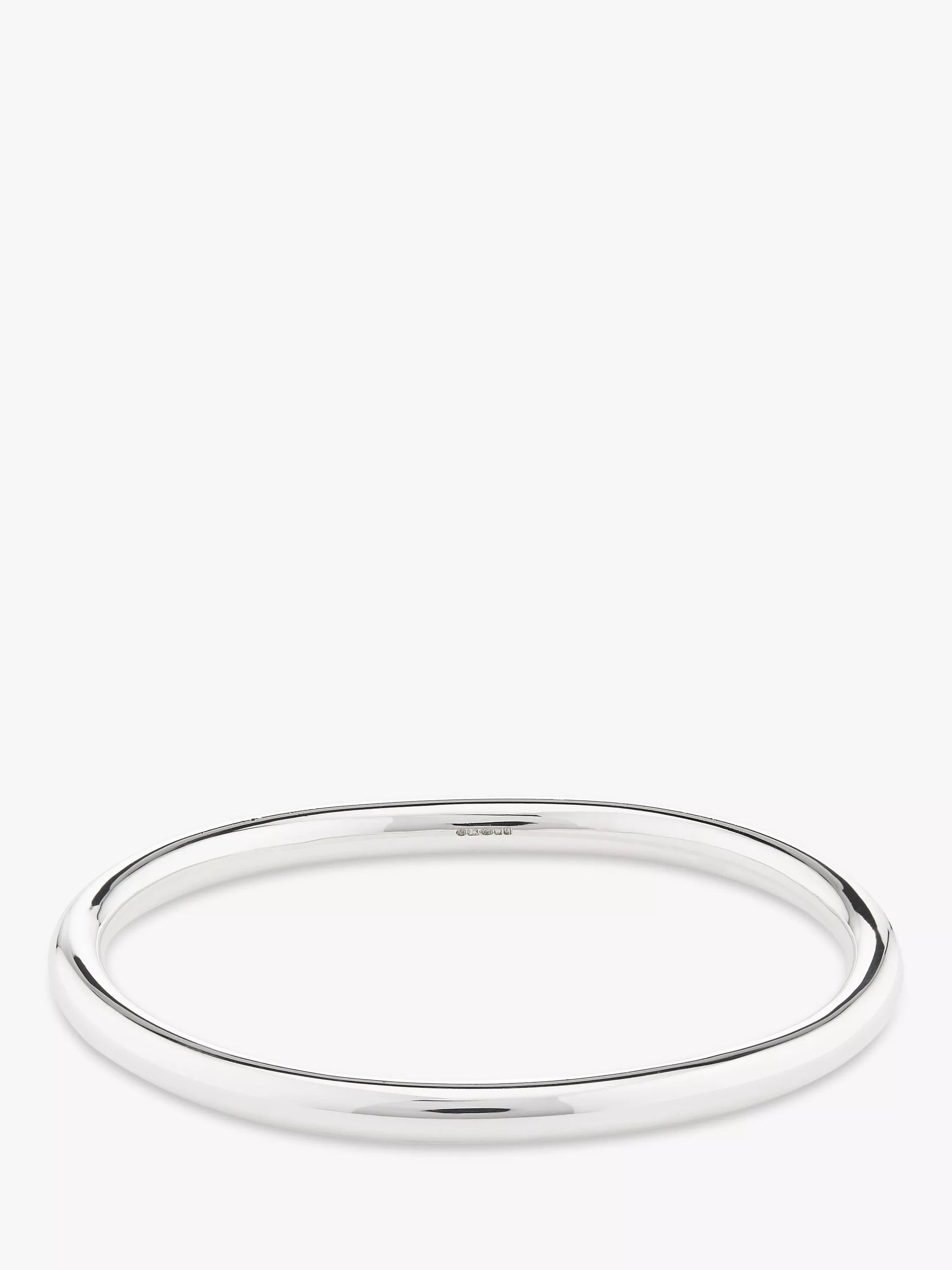 Andea sterling silver oval polished bangle - British product