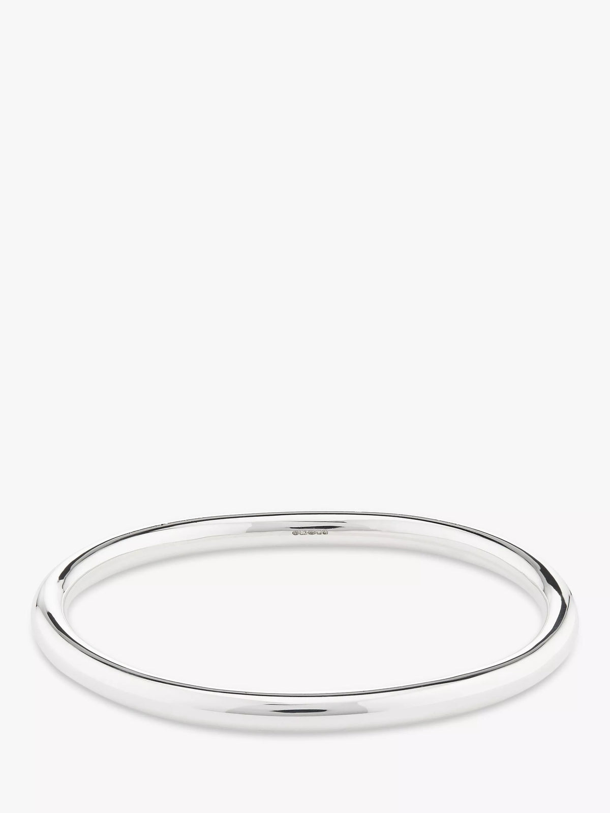 Andea sterling silver oval polished bangle - British product
