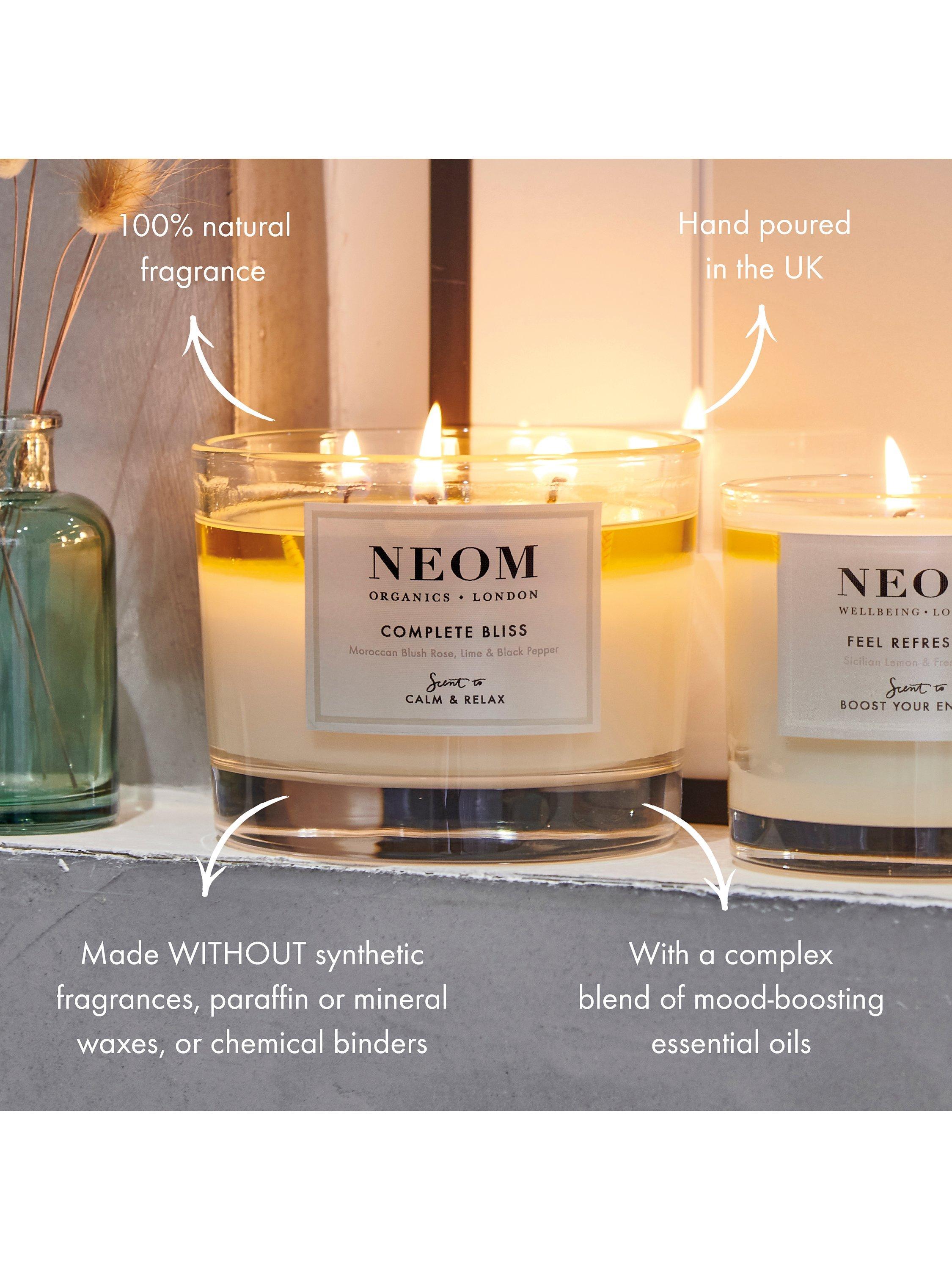NEOM Complete Bliss Travel Scented Candle, imported from the UK