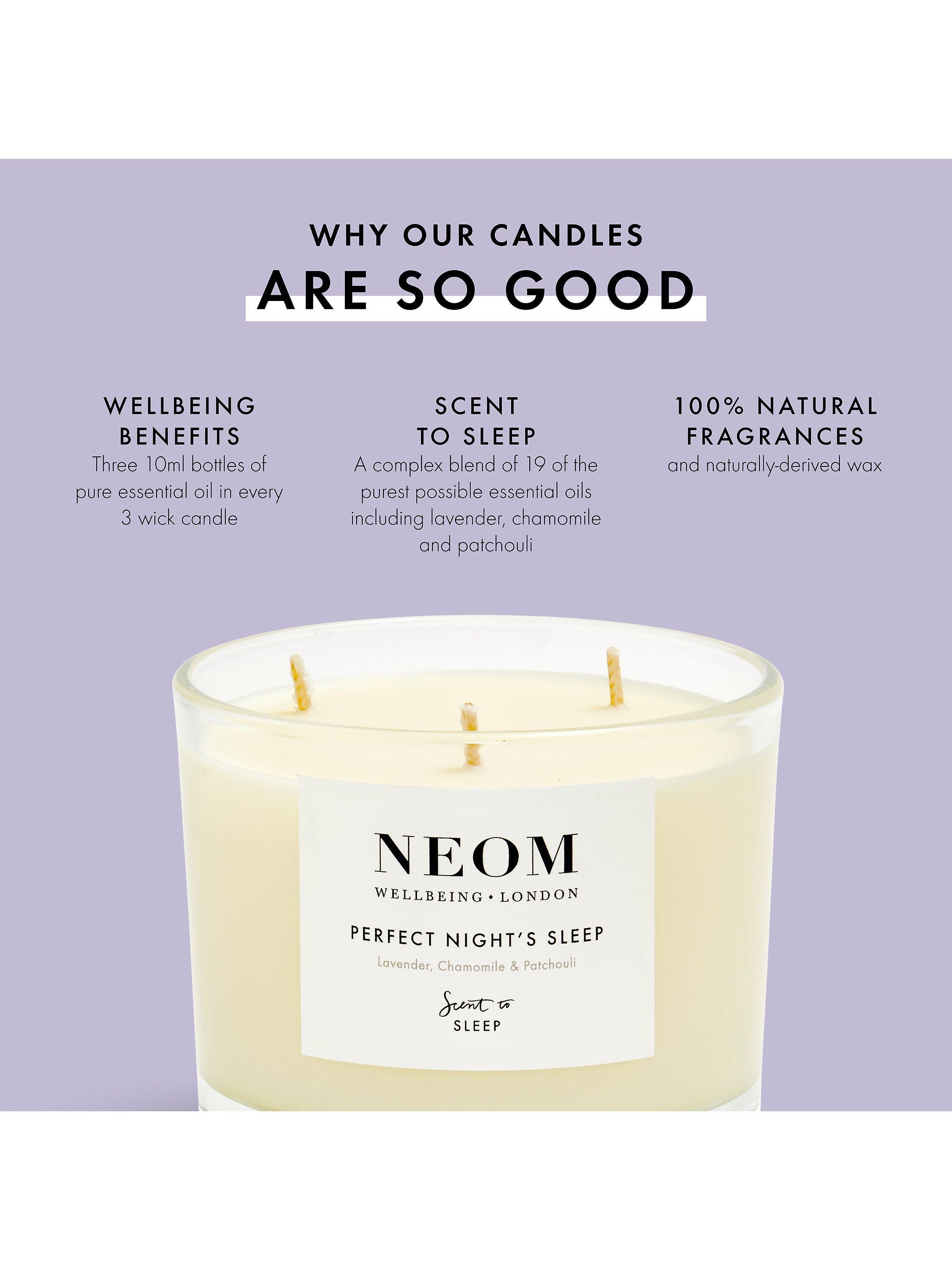 NEOM travel scented candle for sleep, imported from the UK