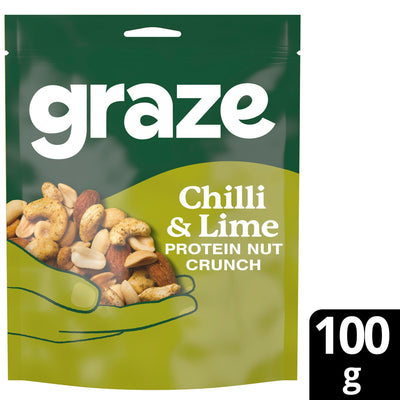Graze Protein Chilli & Lime Vegan Mixed Nuts Snack 100g