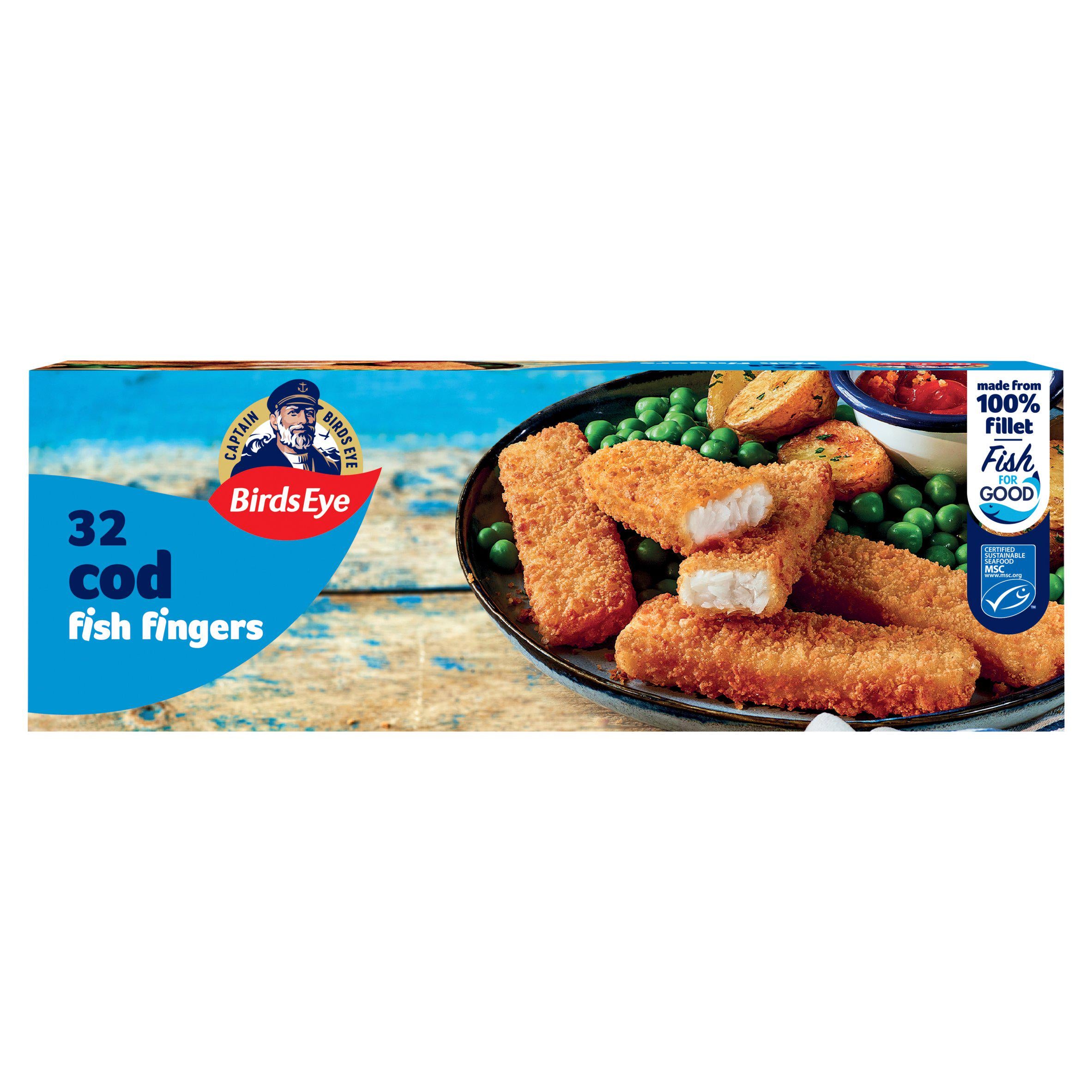 Breaded Cod Fish Fingers, 32 Pieces, 896g