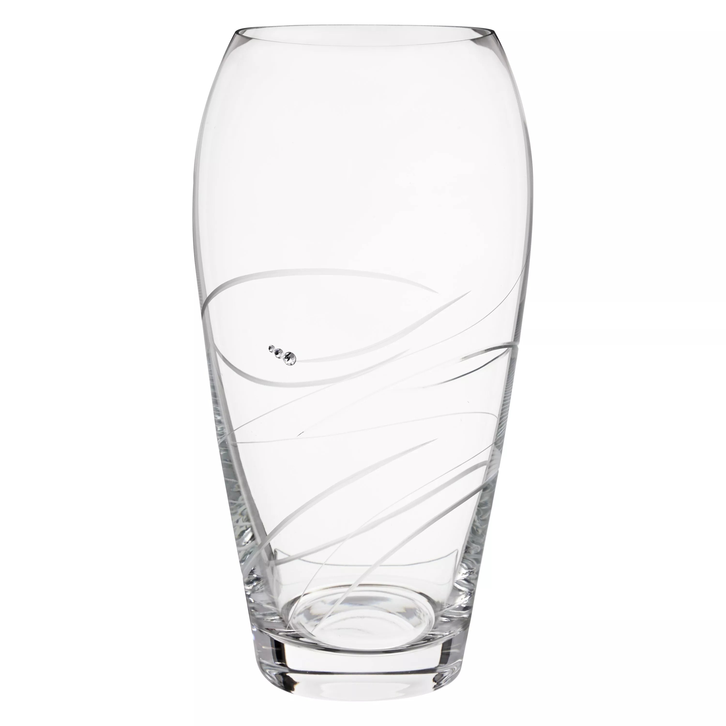 Dartington Crystal Rhumba Large Barrel Vase, H29cm, Clear - McGrocer
