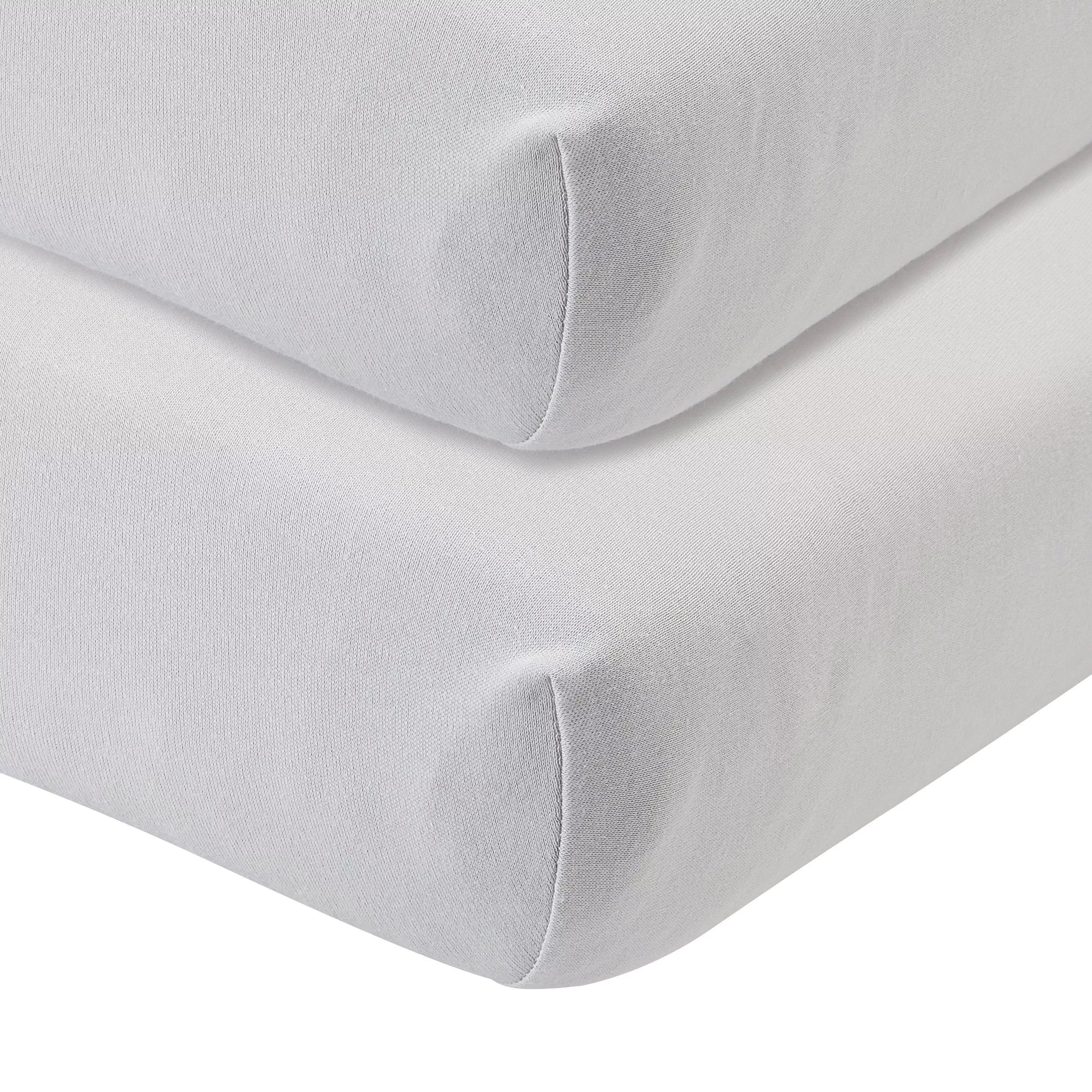 John Lewis GOTS Organic Cotton Fitted Bedside Crib Sheet, Pack of 2, 50 x 83cm - McGrocer