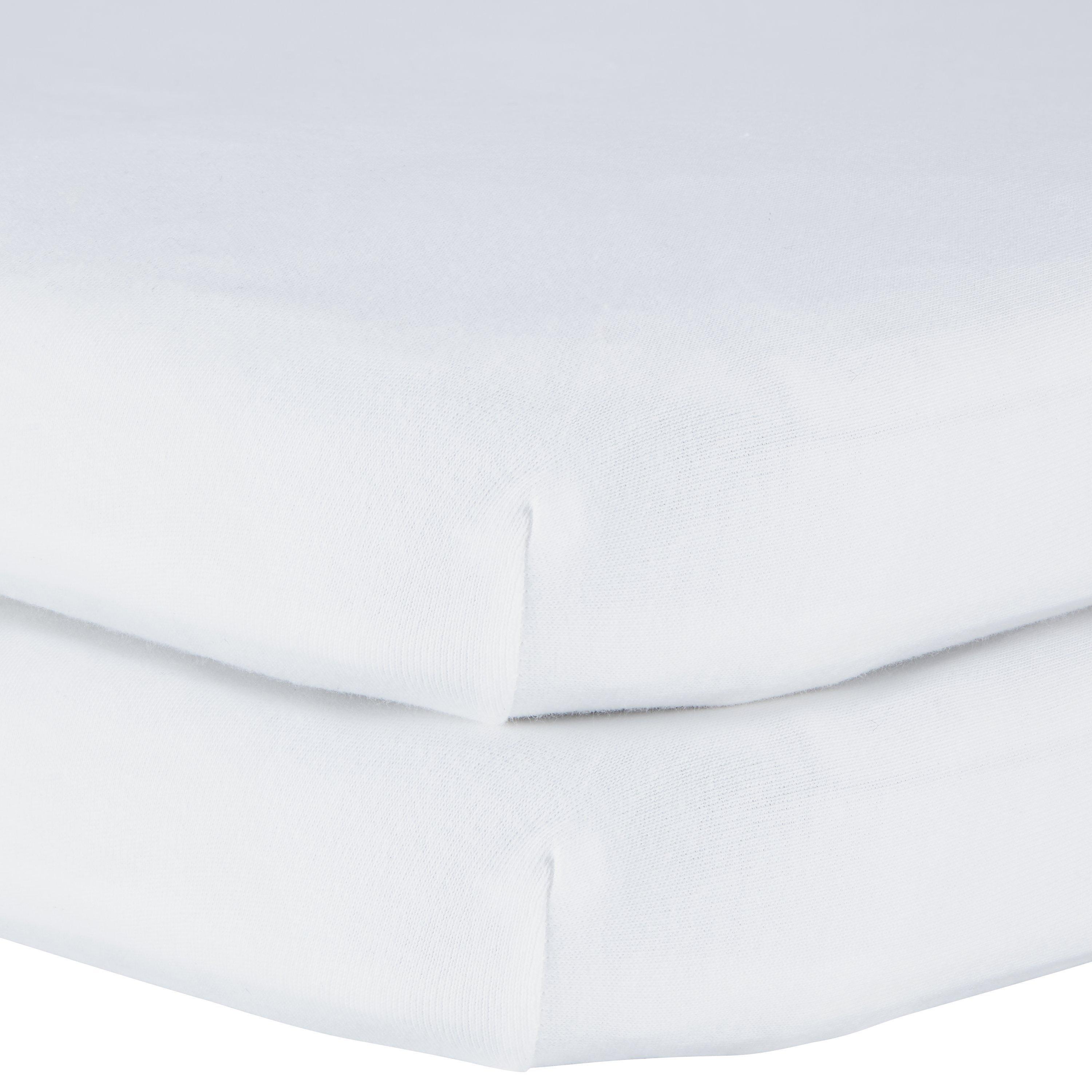 John Lewis organic cotton fitted crib sheet, 50 x 83cm pack of 2, UK version