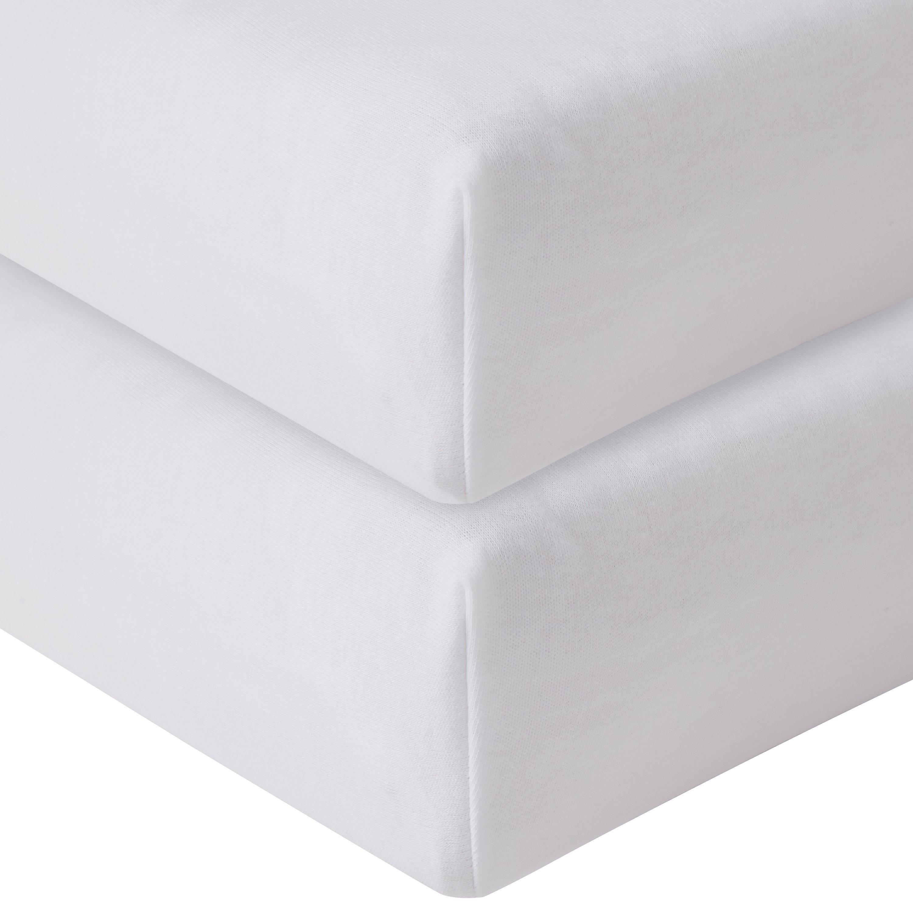 John Lewis travel cot sheet white pack of 2, UK version