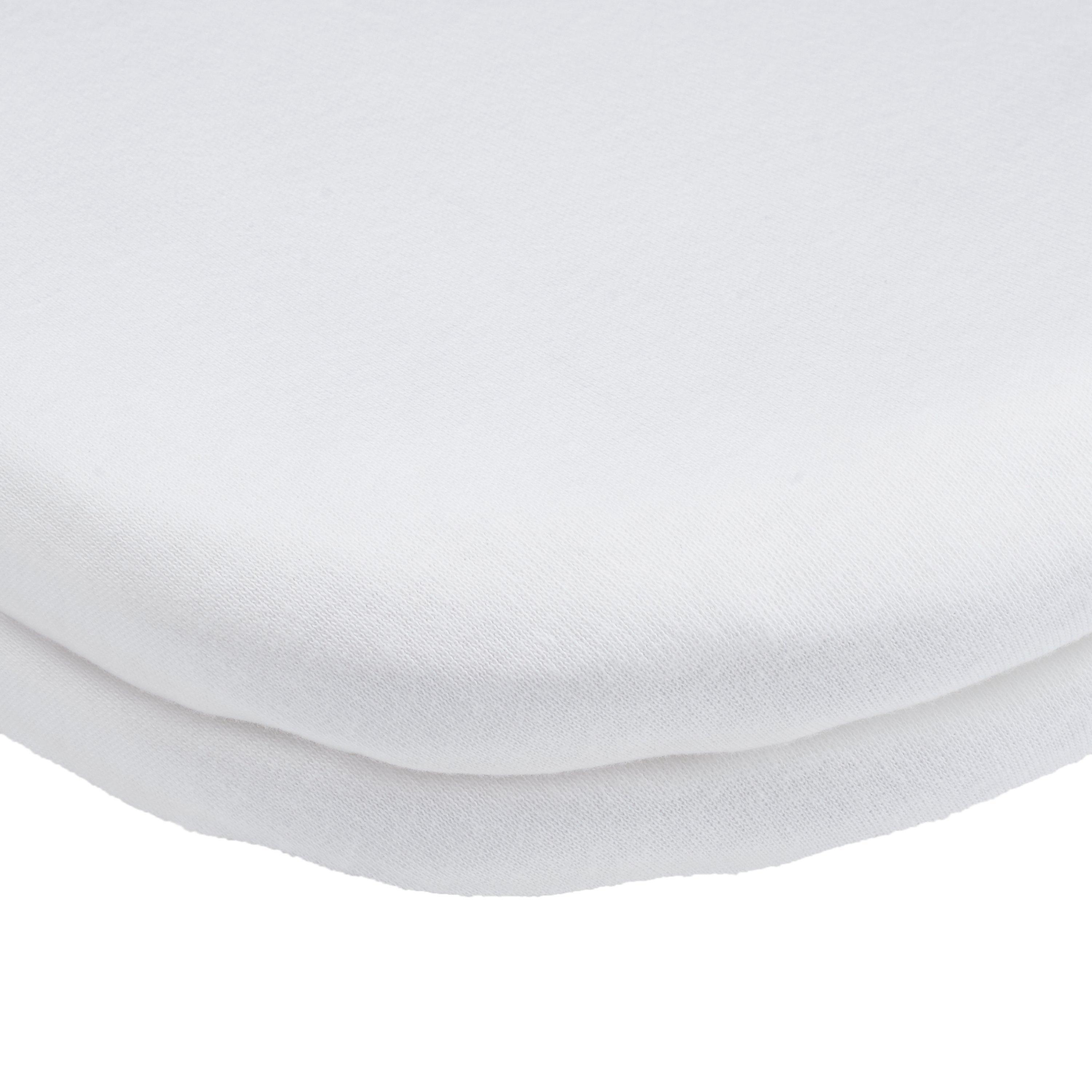 John Lewis white fitted pram crib sheet, pack of 2, UK version