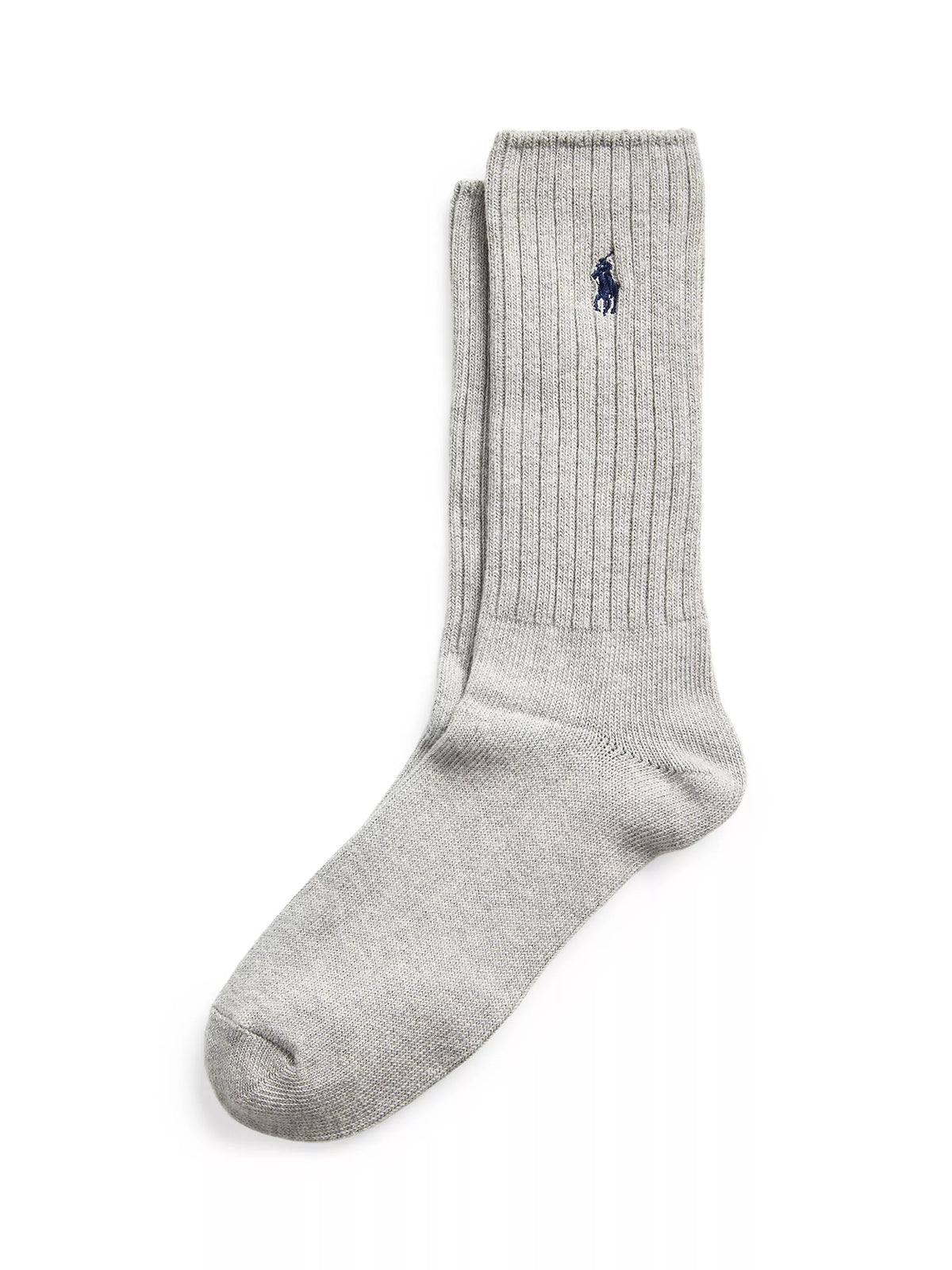 Polo Ralph Lauren ribbed cotton socks, grey, one size, imported from the UK