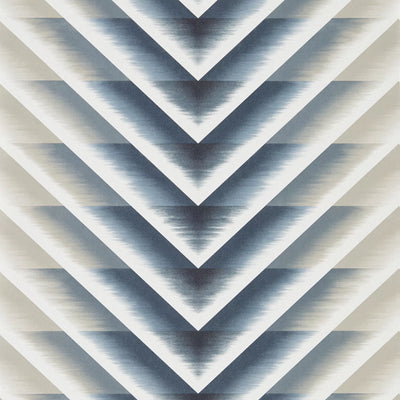 Large Scale Wallpaper with Chevrons Gradating in Colour and Depth