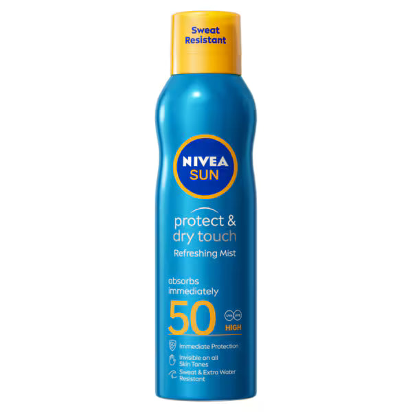 NIVEA SUN Cooling Suncream Mist SPF50 200ml, imported from the UK