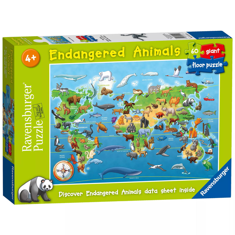 Ravensburger Endangered Animals jigsaw puzzle 60 pieces, imported from the UK