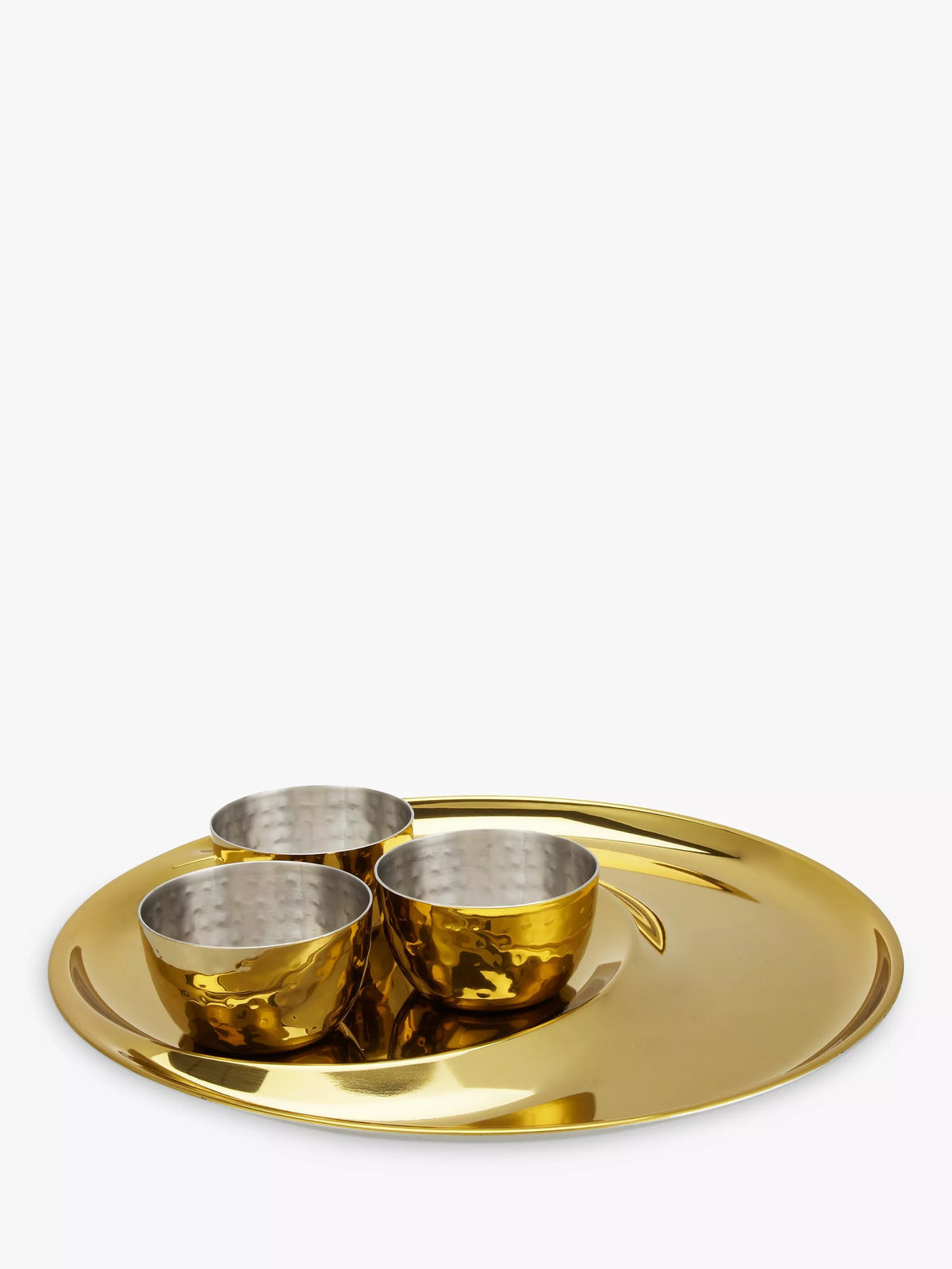 John Lewis gold thali serving set with mini bowls, 32cm platter, UK version