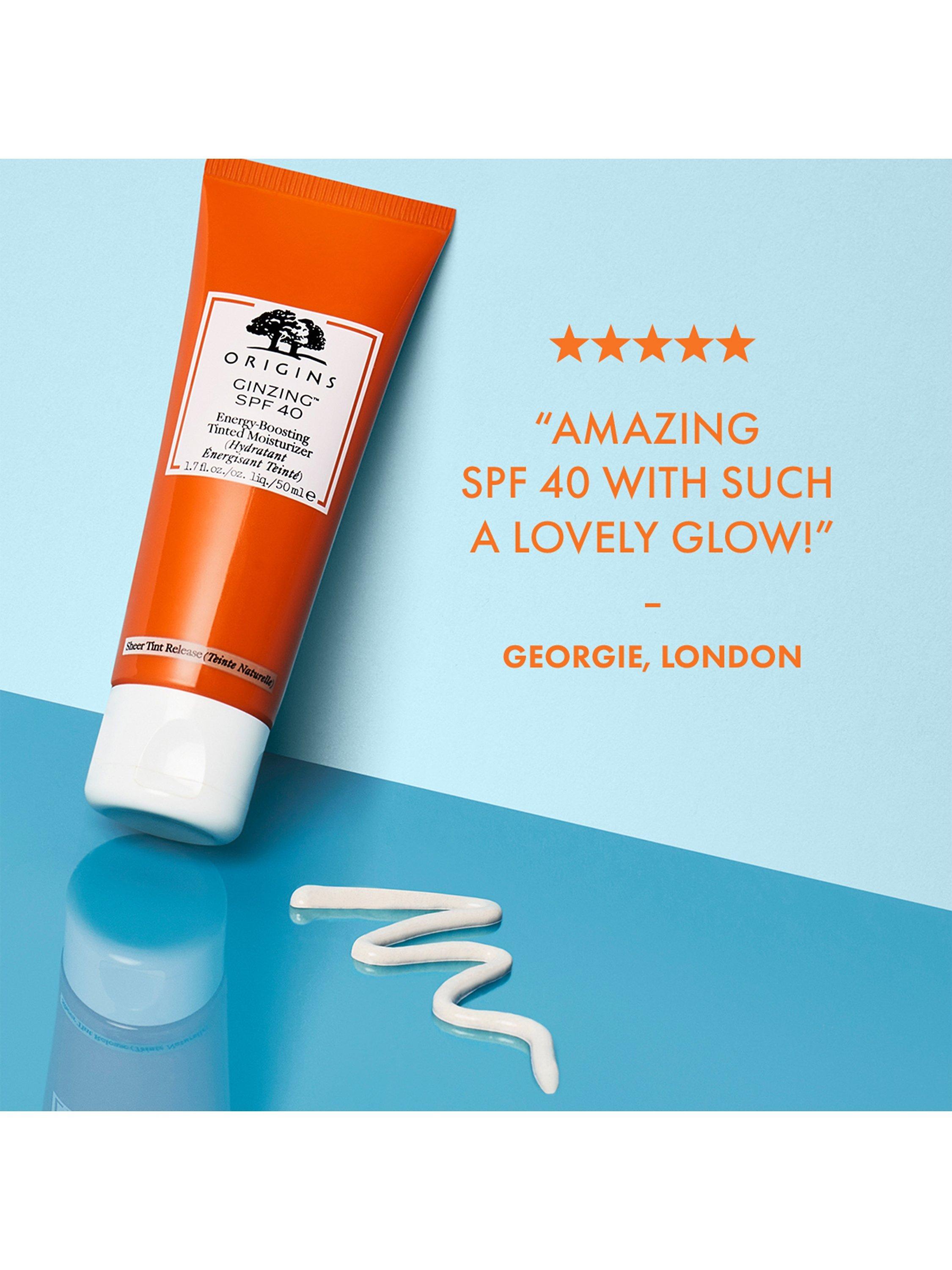 Origins GinZing Energy Boosting SPF 40 Tinted Moisturiser 50ml, imported from the UK