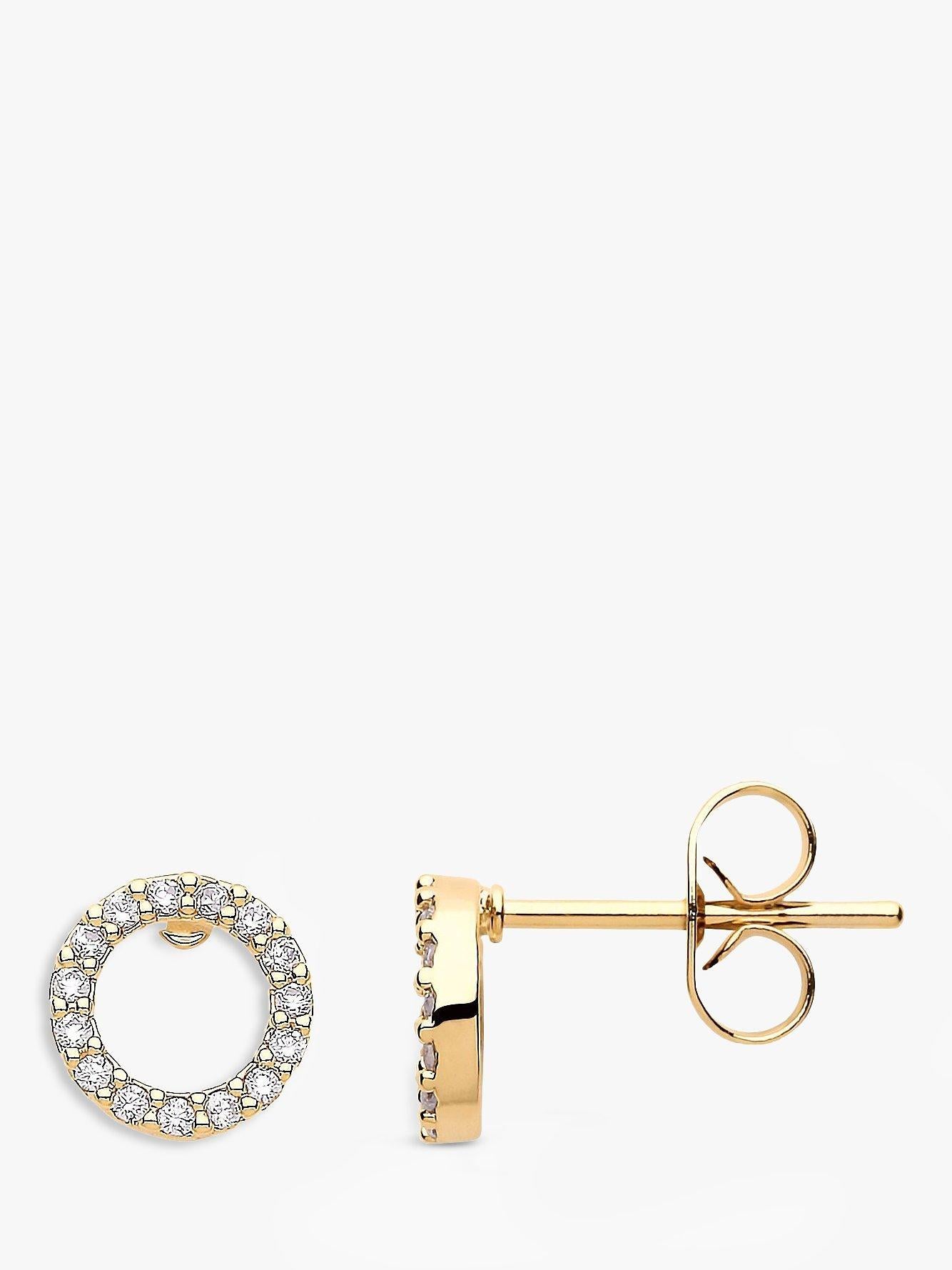 Estella Bartlett gold stud earrings with cubic zirconia - British product