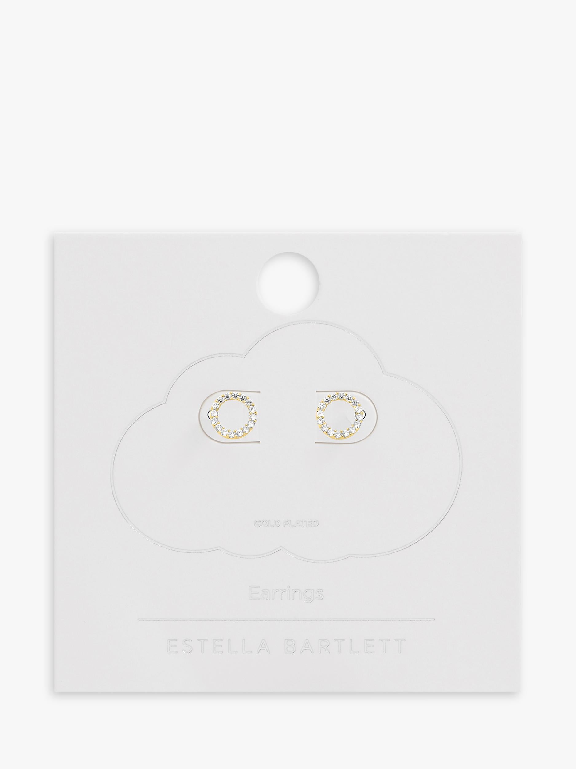 Estella Bartlett gold stud earrings with cubic zirconia - British product