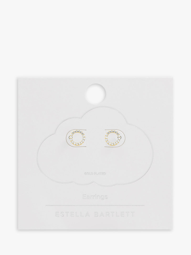 Estella Bartlett gold stud earrings with cubic zirconia - British product