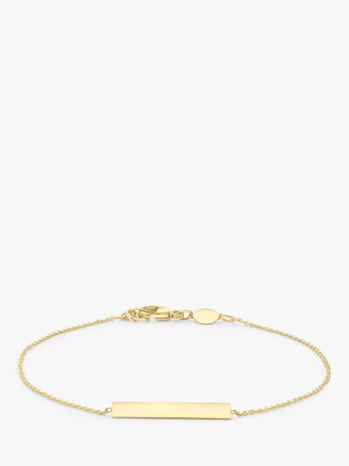 IBB personalised 9ct gold bar initial chain bracelet, UK version