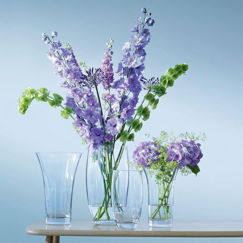 LSA International Clear Flower Barrel Vase H29cm, UK version