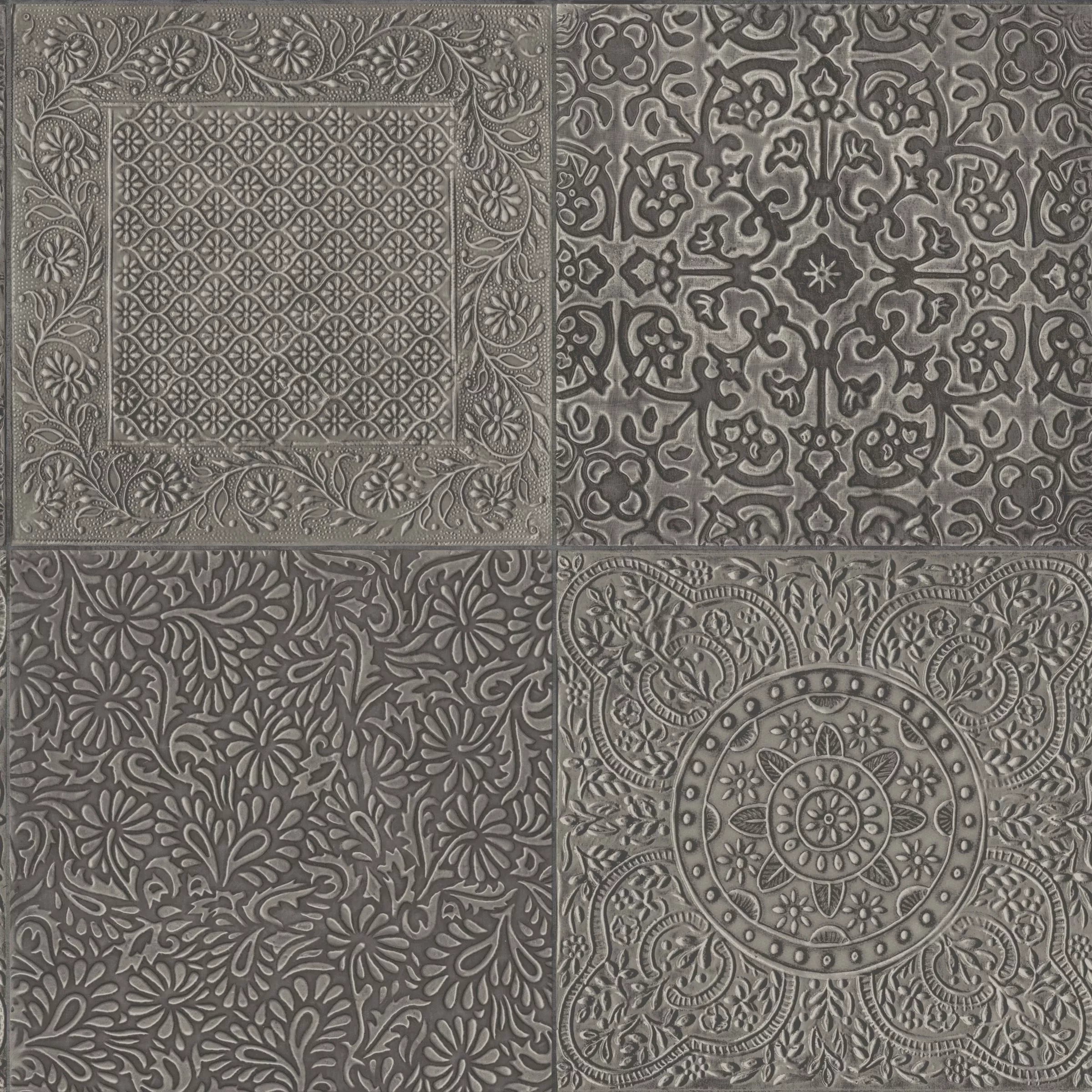 Cole & Son Bazaar wallpaper with embossed tile design - British product