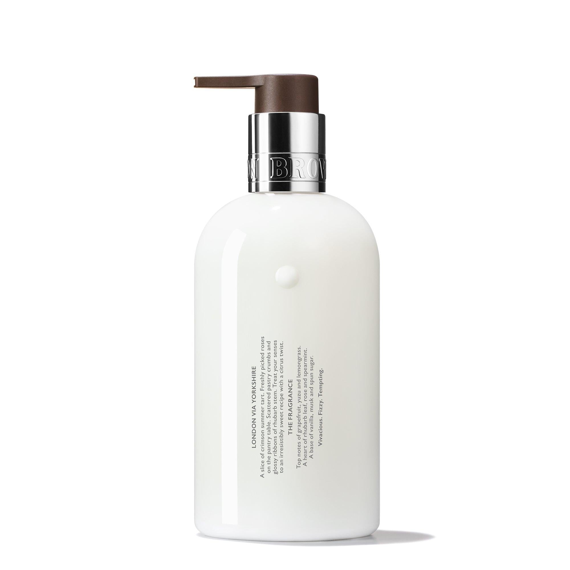 Molton Brown body lotion Delicious Rhubarb & Rose 300ml, imported from the UK