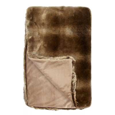 John Lewis Faux Fur Throw Golden Brown Bedroom