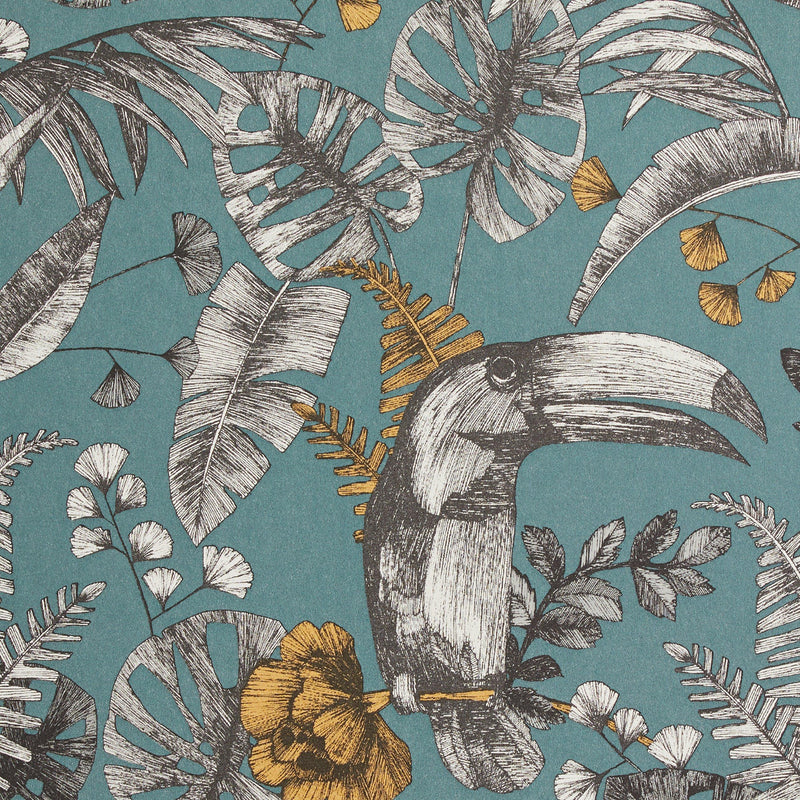 John Lewis exotic wallpaper with toucans and tropical foliage, UK version