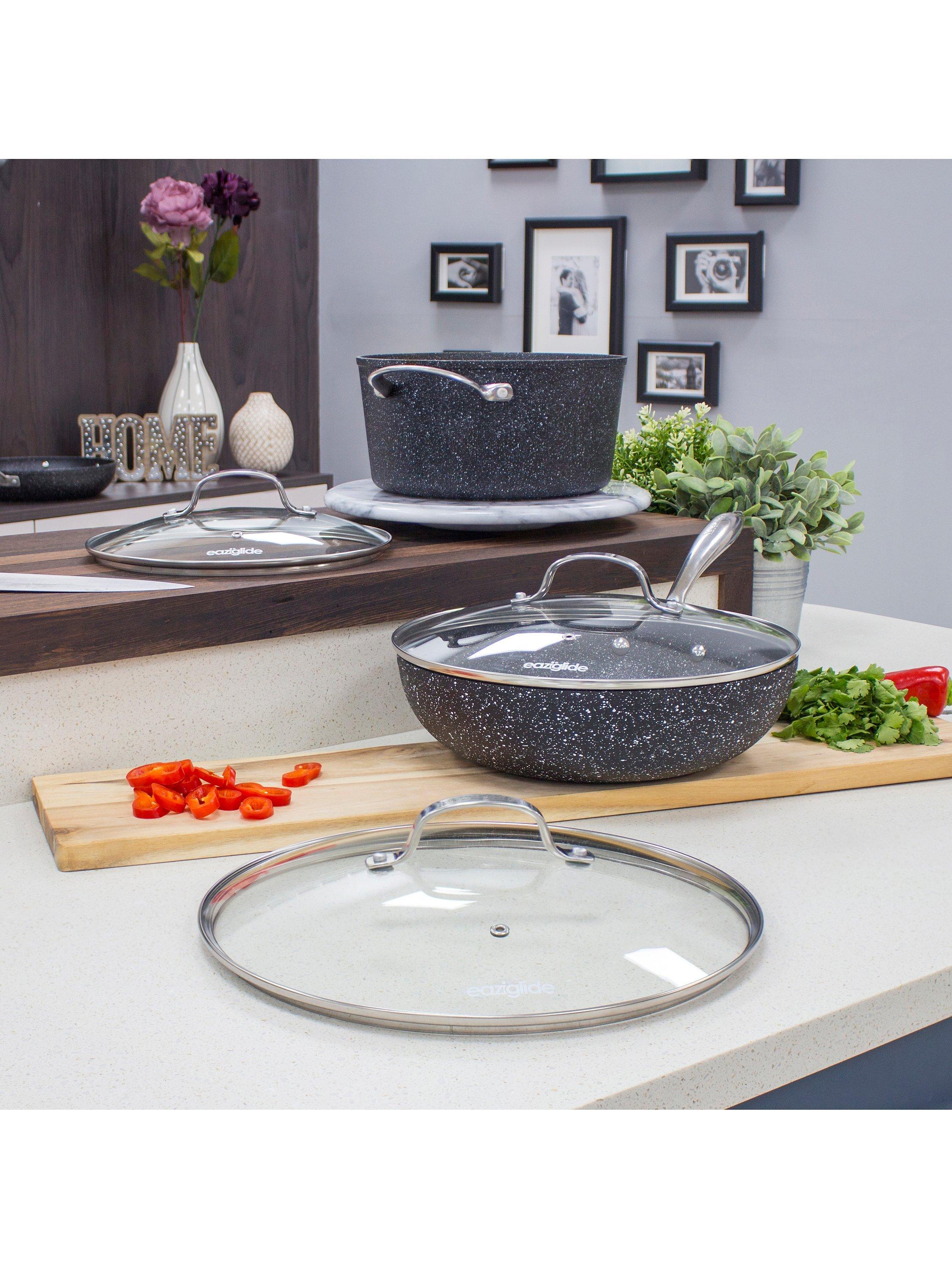 Eaziglide clear glass saucepan and casserole lid 30cm - British product