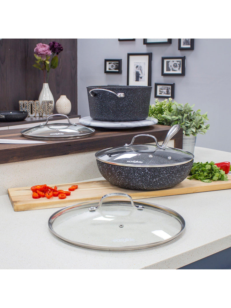 Eaziglide clear glass saucepan and casserole lid 30cm - British product