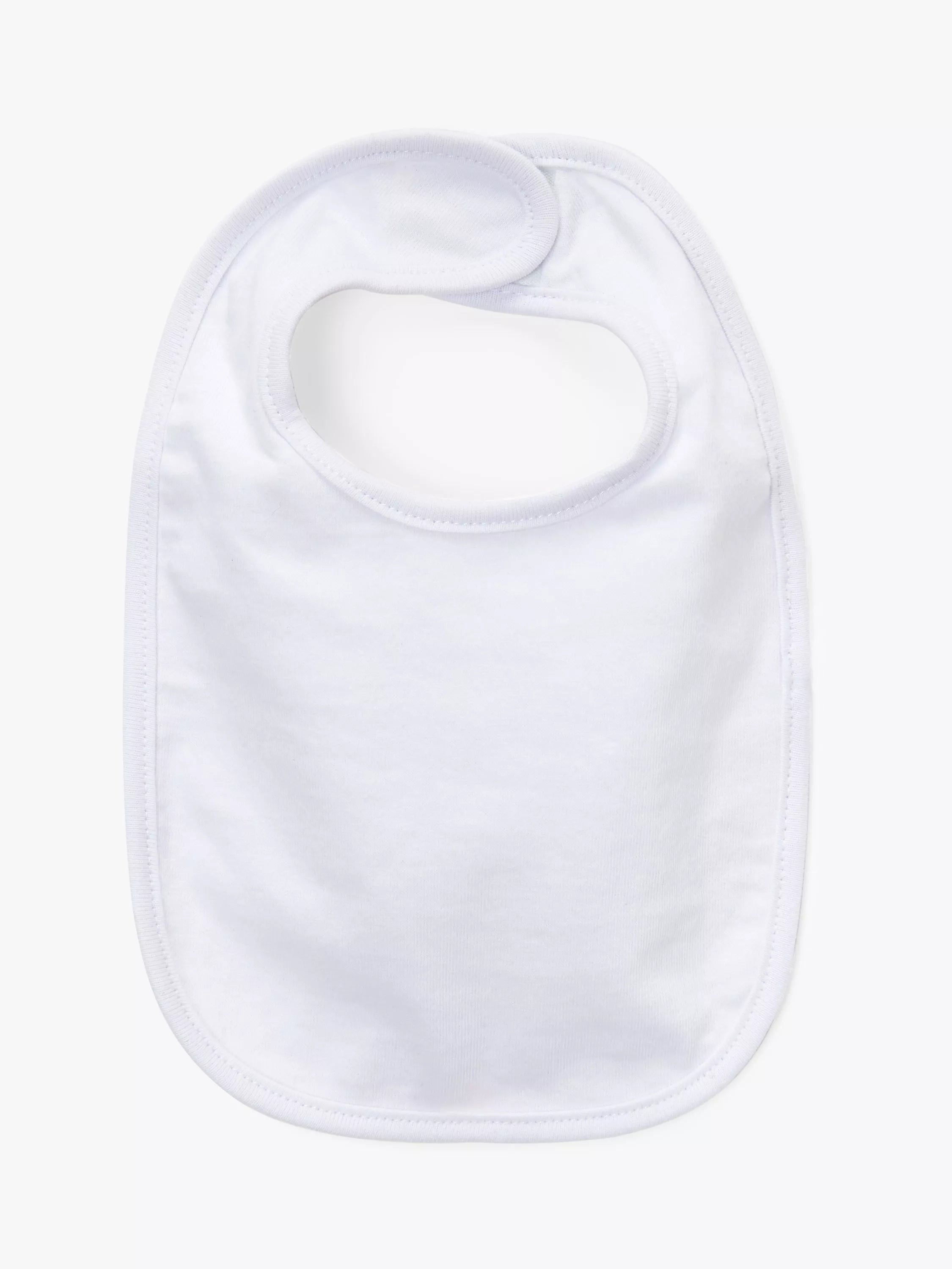 John Lewis cotton bibs in white, pack of 5, UK version