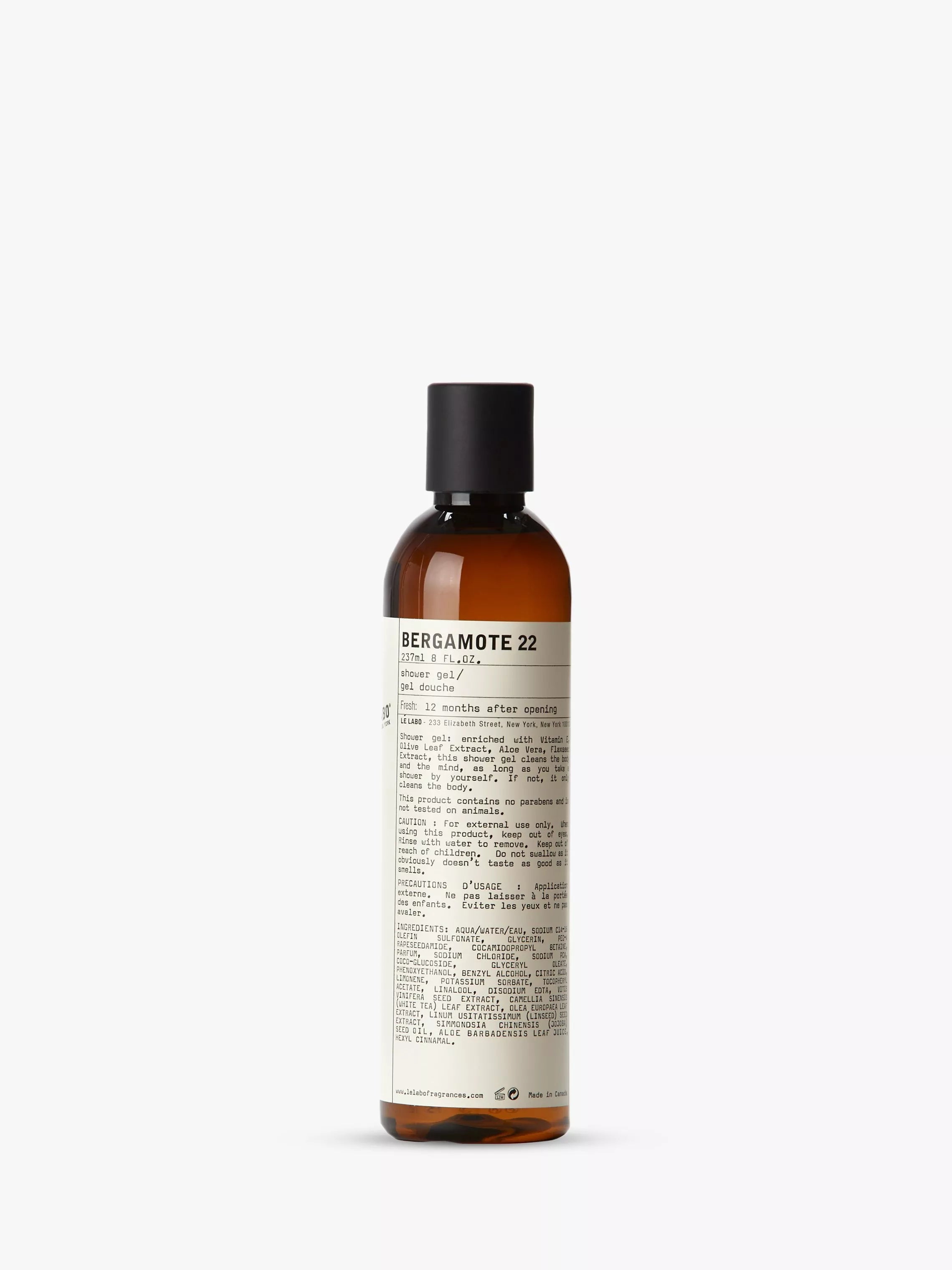 Le Labo Bergamote 22 shower gel in 237ml bottle, UK version