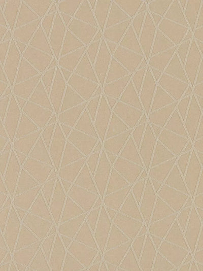 Small Scale Geometric Beaded Wallpaper with Reflective Metallic Ground